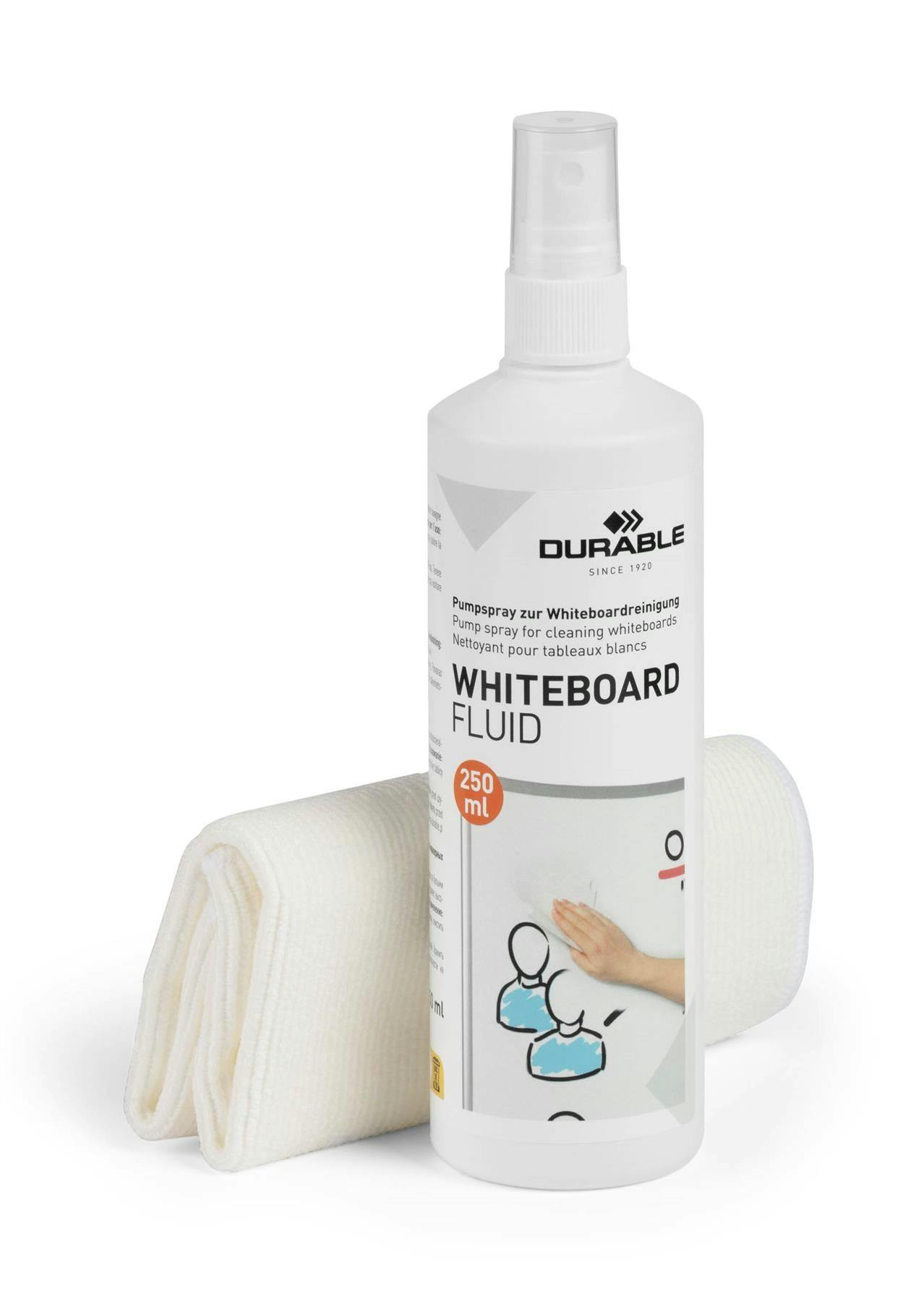Rackhams Streak-Free Whiteboard Cleaning Spray And Microfibre Cloth Kit | 250Ml
