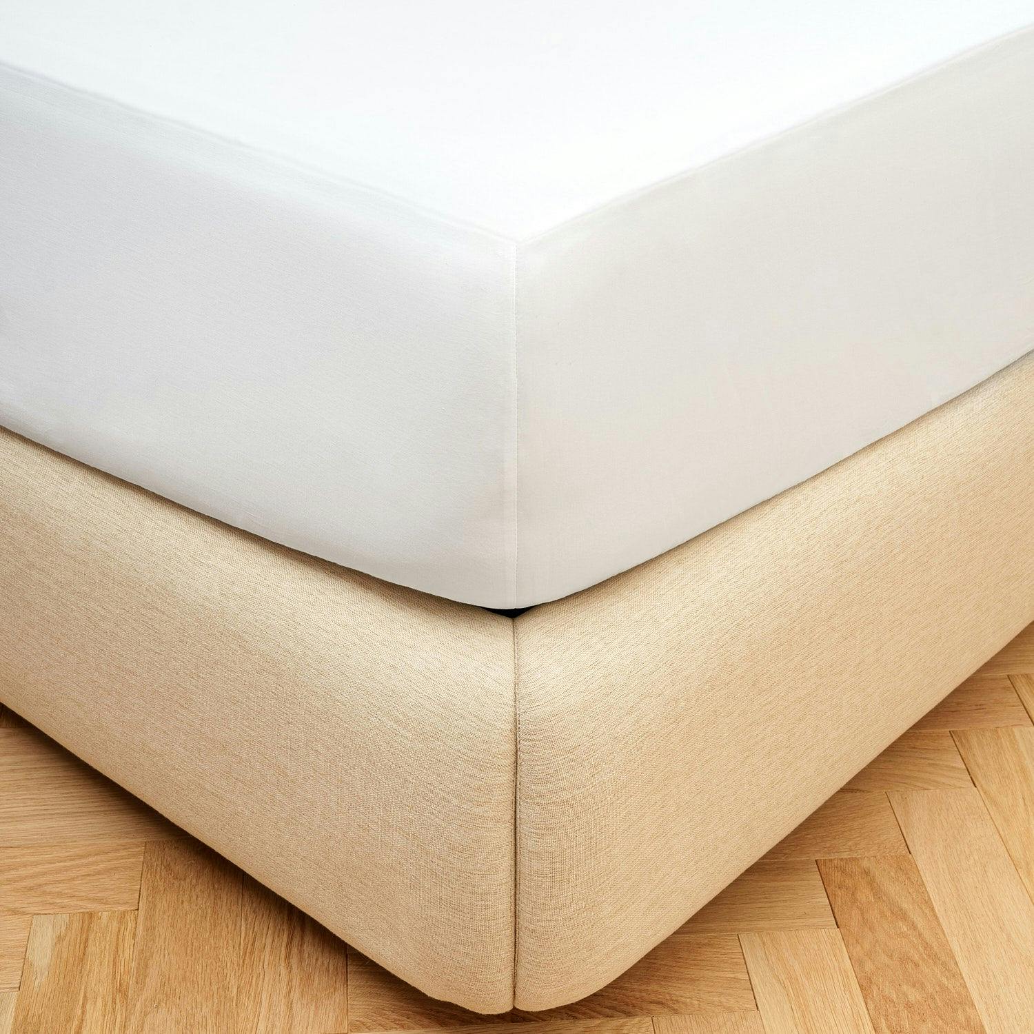 Bedable White Sateen Fitted Sheet - King