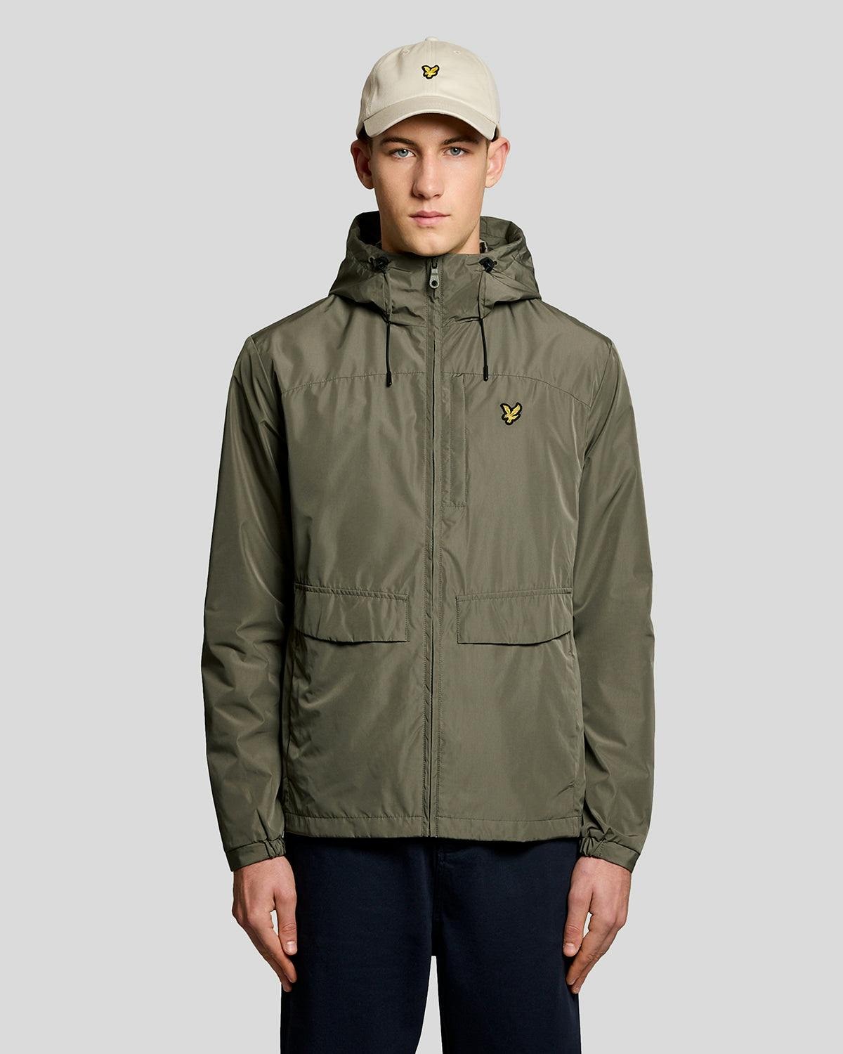 Lyle & Scott Men's Light Weight Hooded Zip Through Jacket - X569 Khaki Ash - X569 Khaki Ash - M