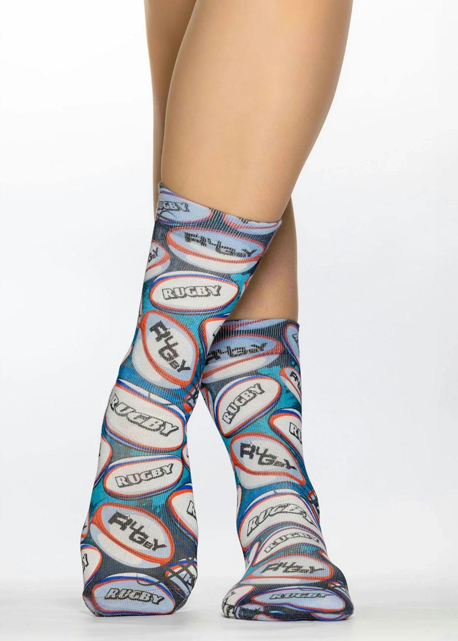 Jemsox Women's Rugby Theme Novelty Gift Socks