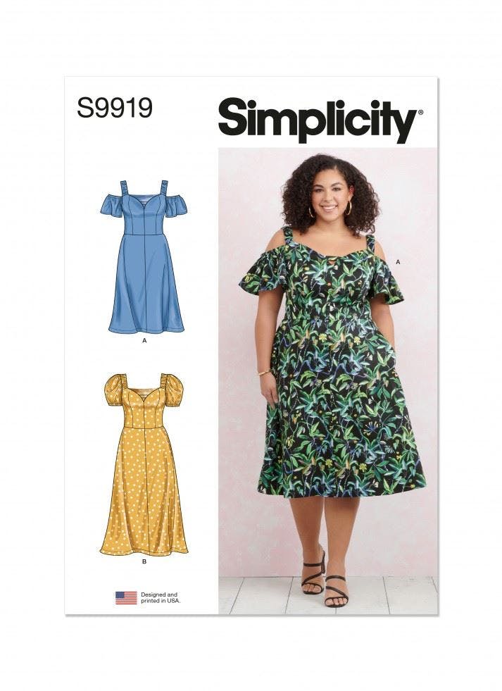 Simplicity Women's Sewing Pattern 9919, Dresses For W2 (20W-22W-24W-26W-28W) - Intermediate - W2 (20W-22W-24W-26W-28W)