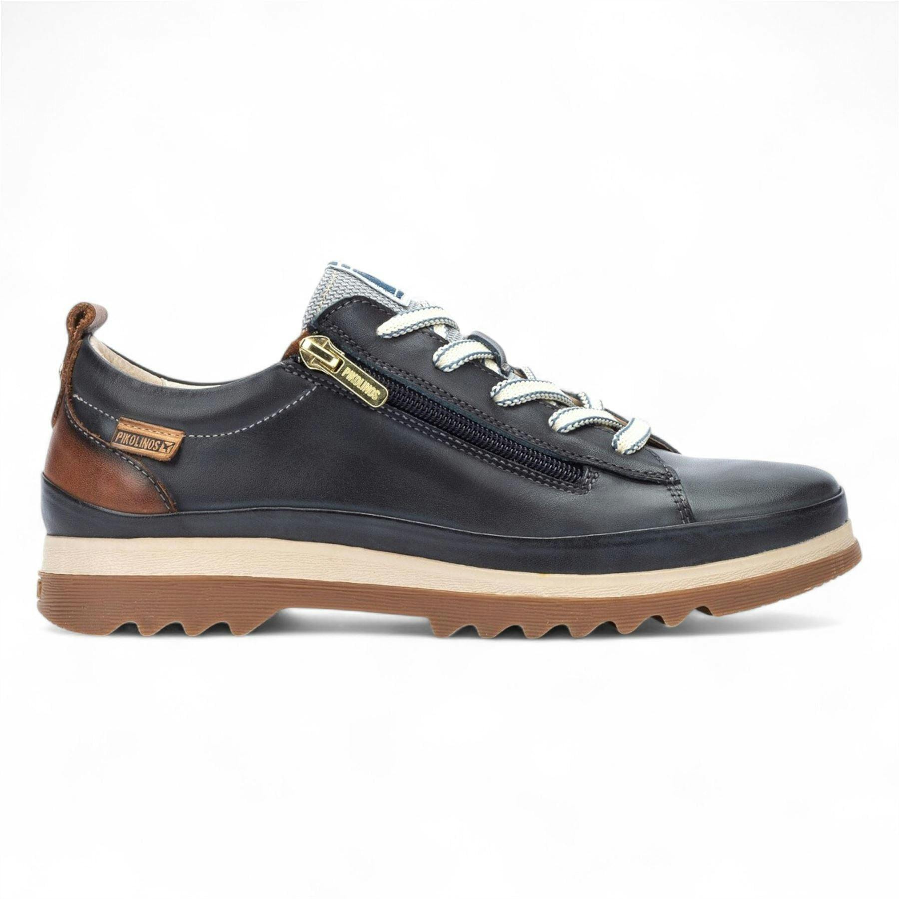 Pikolinos Women's Blue ’S Ocean Leather Laces & Zipper Trainers - Vigo - Uk 4 | Eu 37 | Us 6.5-7