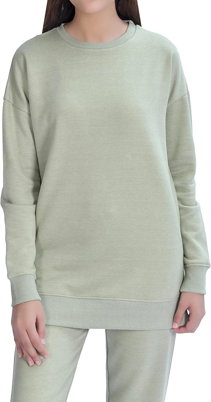 Smart Living Women's Casual Polycotton Crew Neck Sweatshirt - Sage - Xl