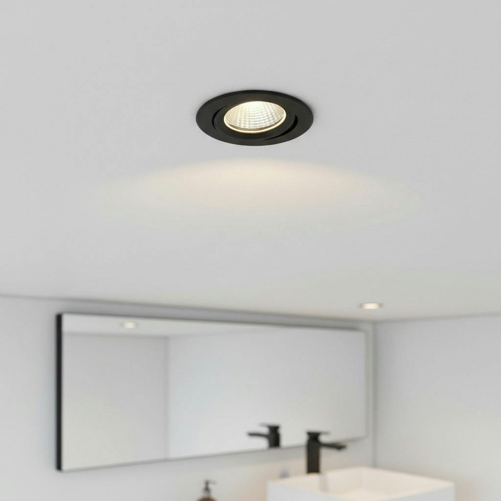 Rackhams Onyx/Black 9 Watt Recessed Bathroom Spotlight