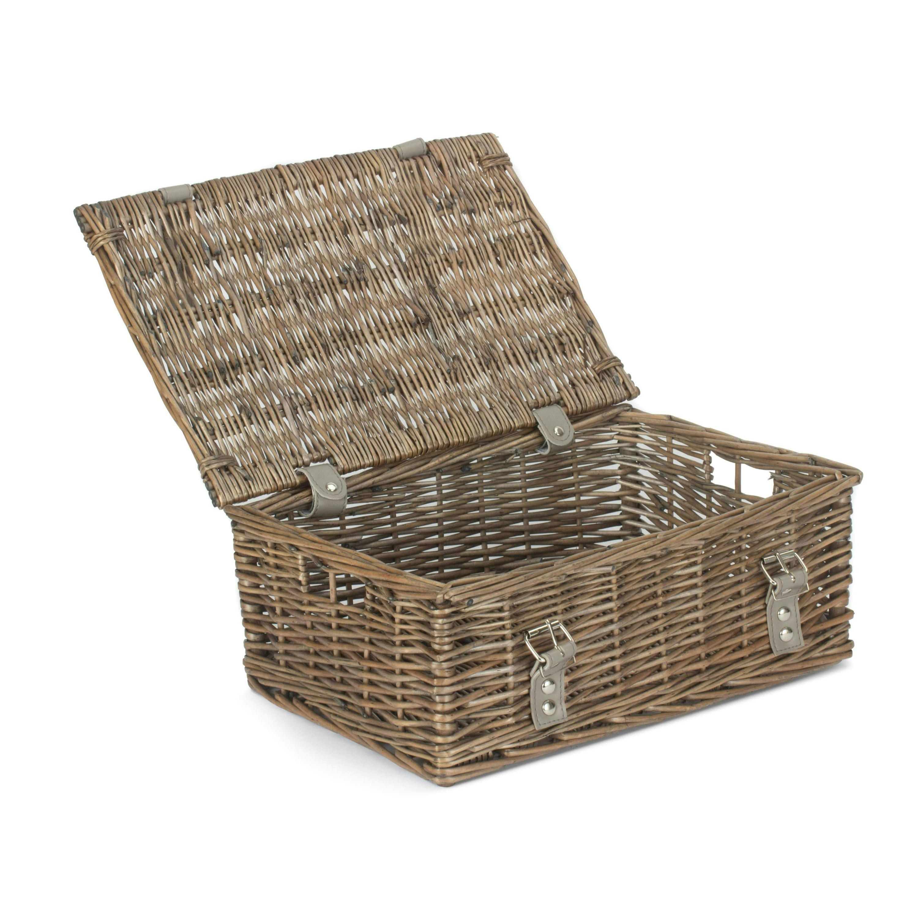 Red Hamper 36Cm Antique Wash Willow Wicker Picnic Basket - Antique Wash