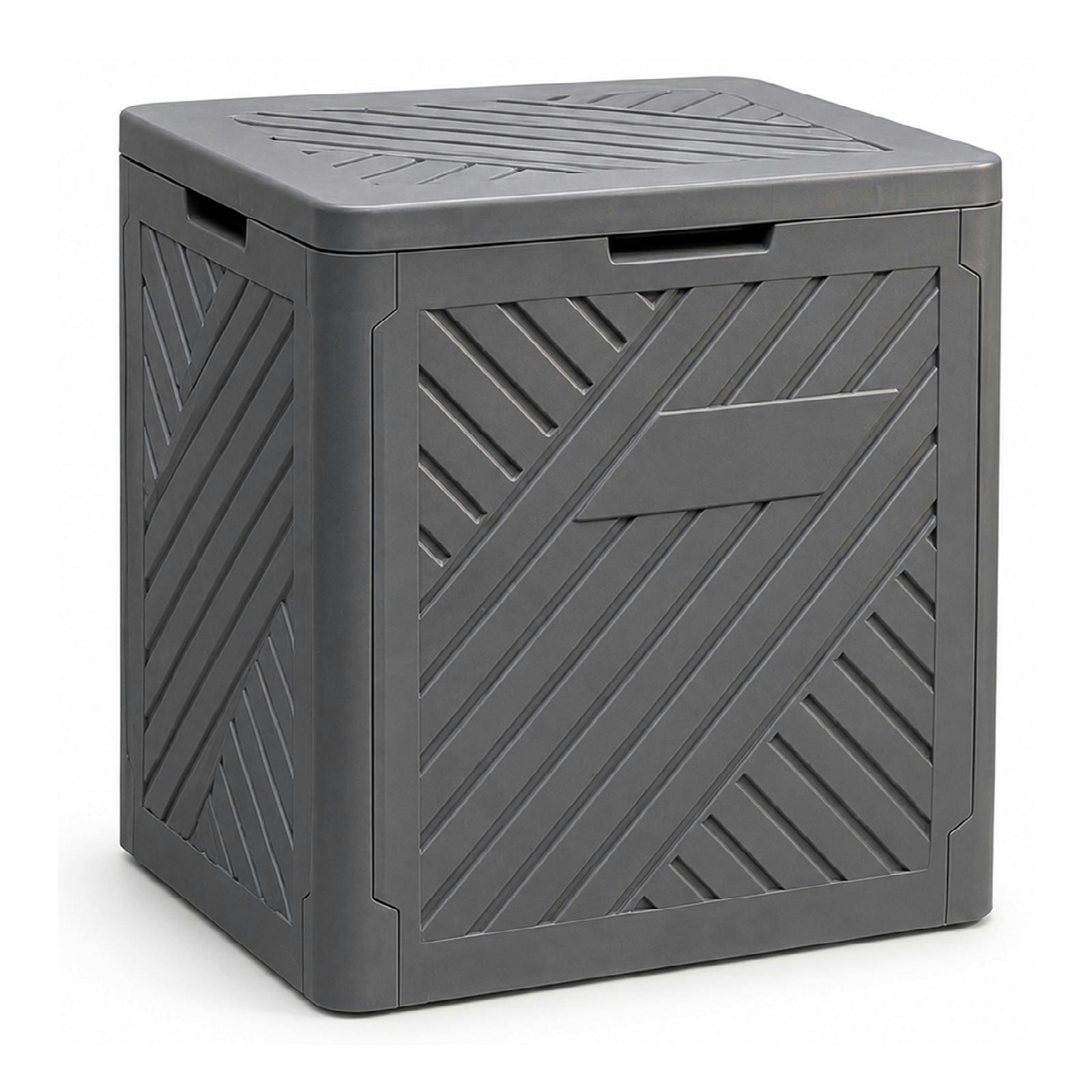 Rackhams Anthracite 120L Plastic Garden Storage Box Outdoor Deck Shed Cushion Utility Chest Trunk