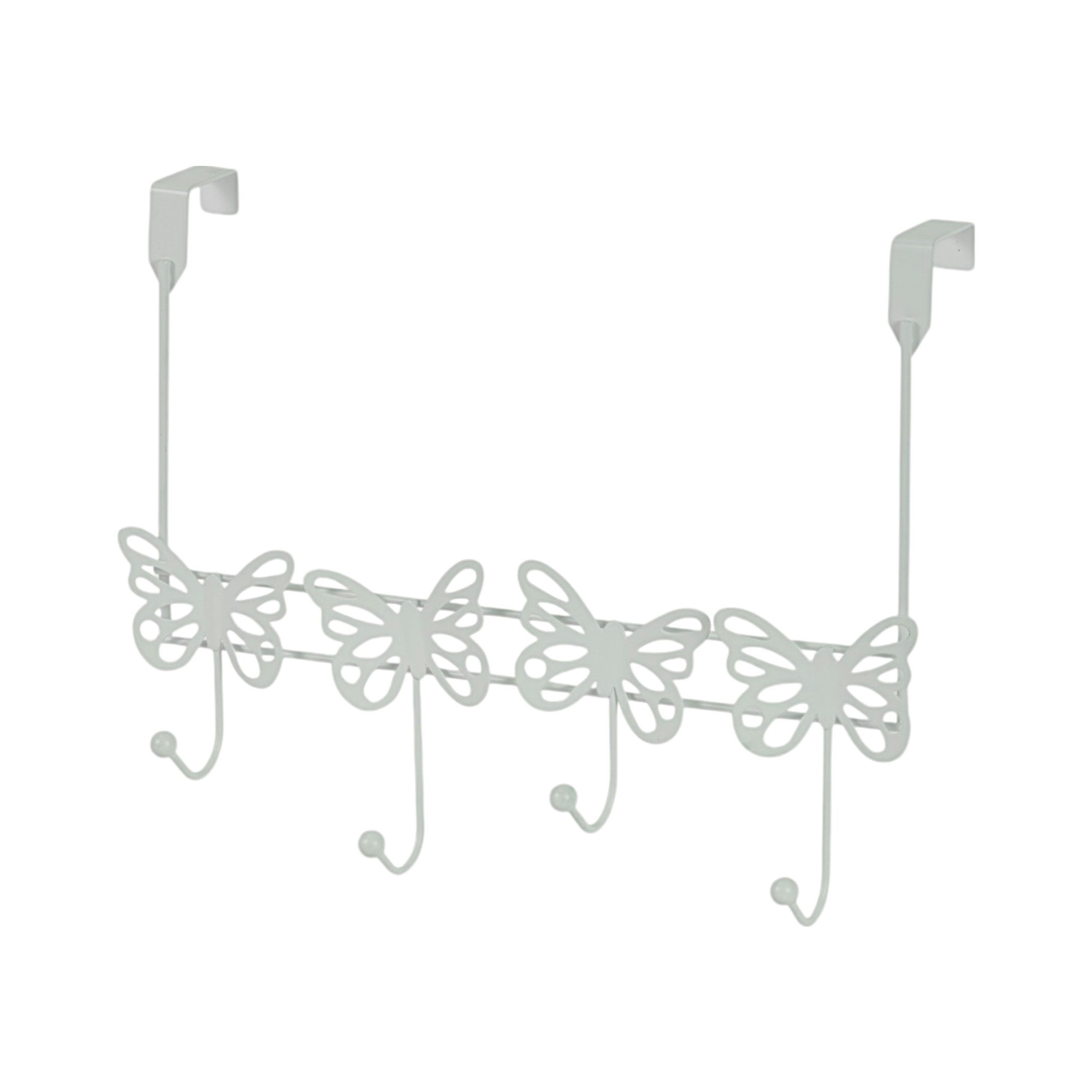 Rackhams White Butterflies Over Door Storage Hooks