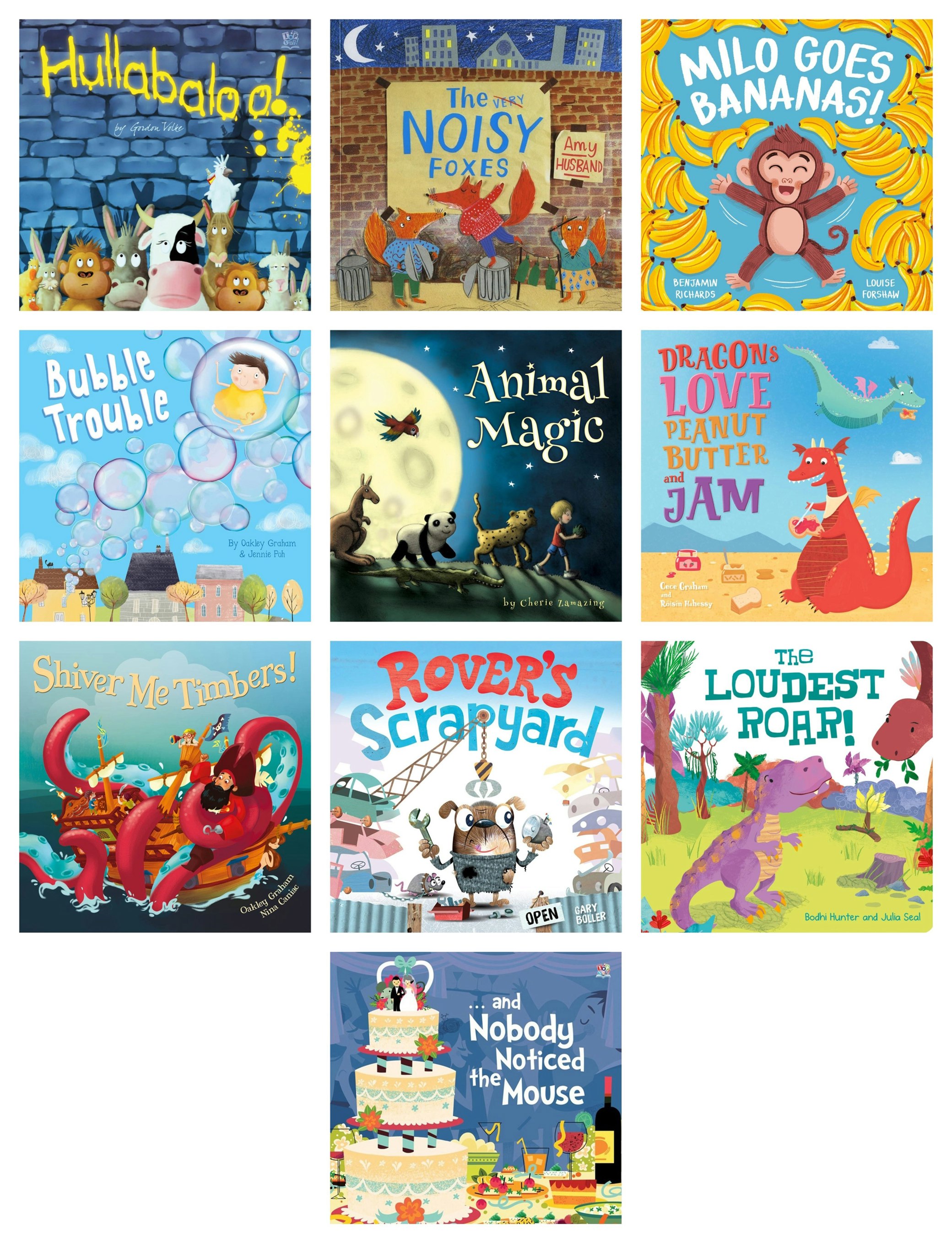 Various Publishers Imagine That Picture Storybooks 10 Books Collection Set (Hullabaloo!, Bubble Trouble, Milo Goes Bananas!, The Noisy Foxes, The Loudest Roar! + More)