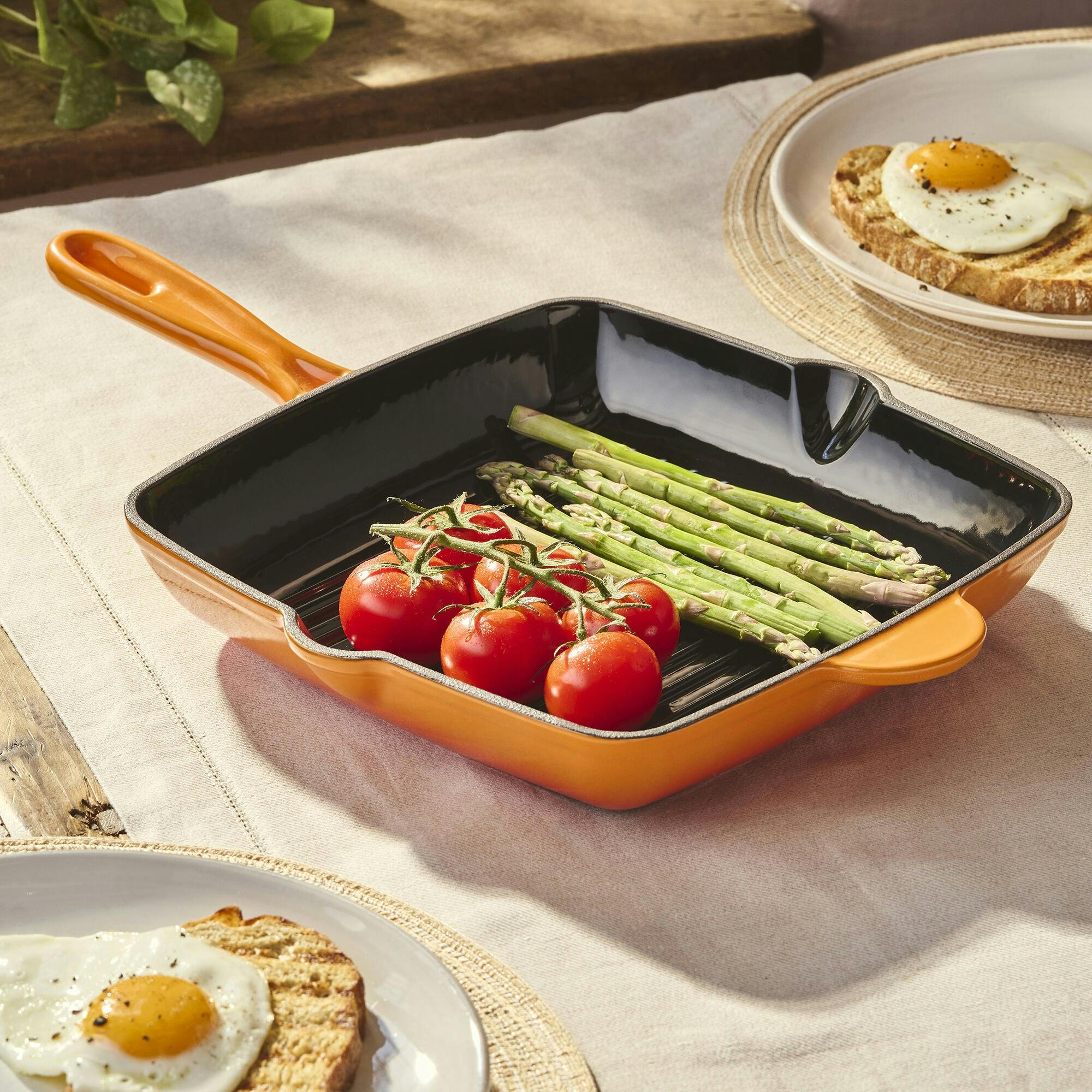 Rackhams Orange Cast Iron Skillet Pan |