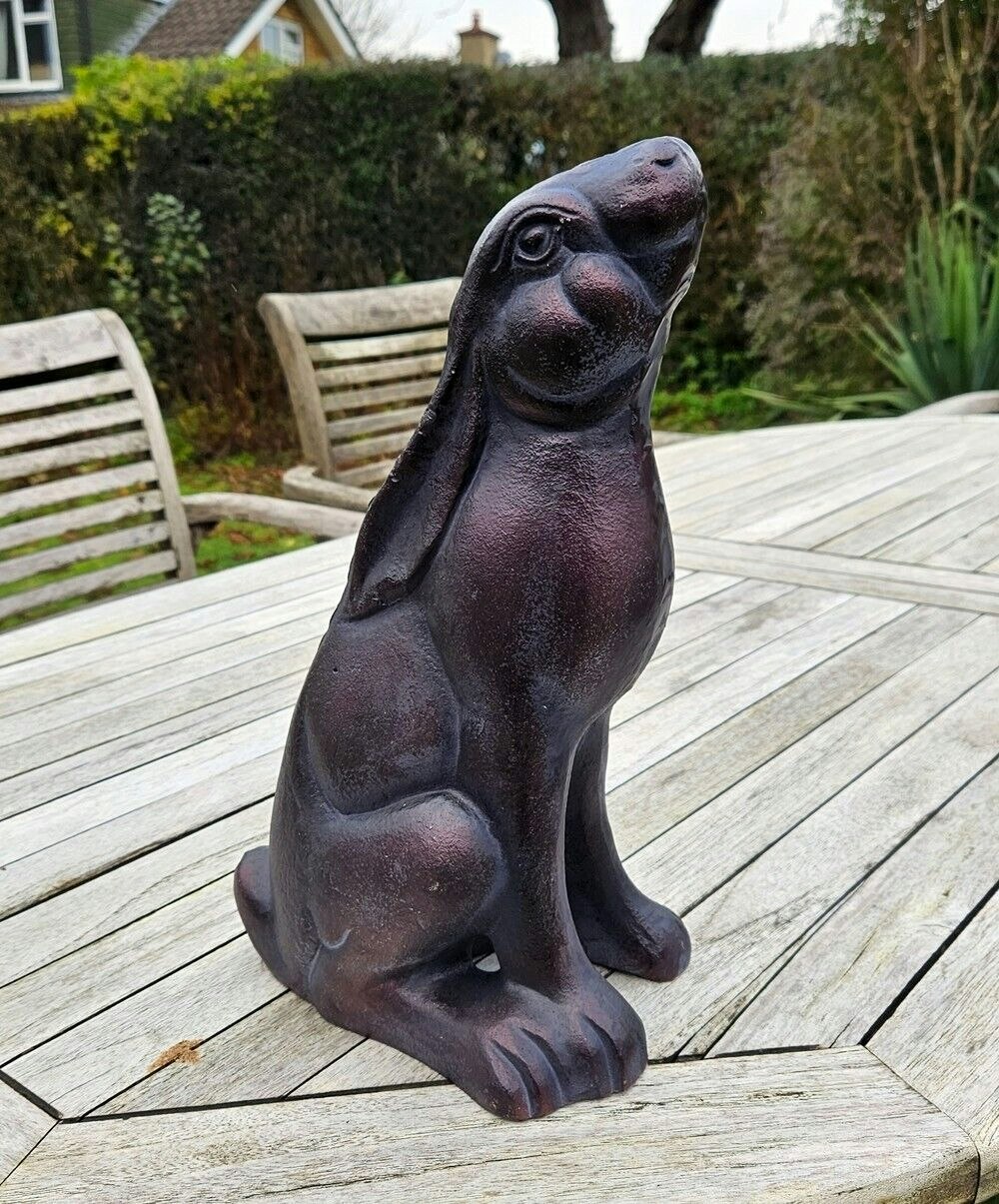 Rackhams Bronze Stargazing Hare Garden Sculpture Cast Iron Ornament - Cast Iron - Sculpture