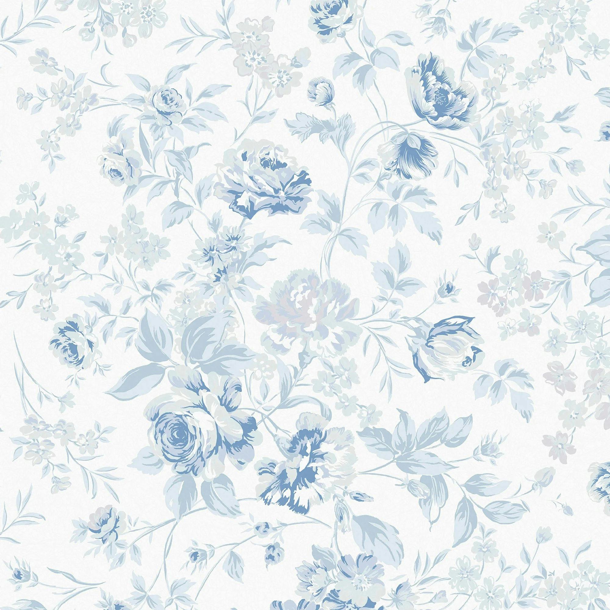 Rackhams Blue Rachel Ashwell Romantic Rose Wallpaper |