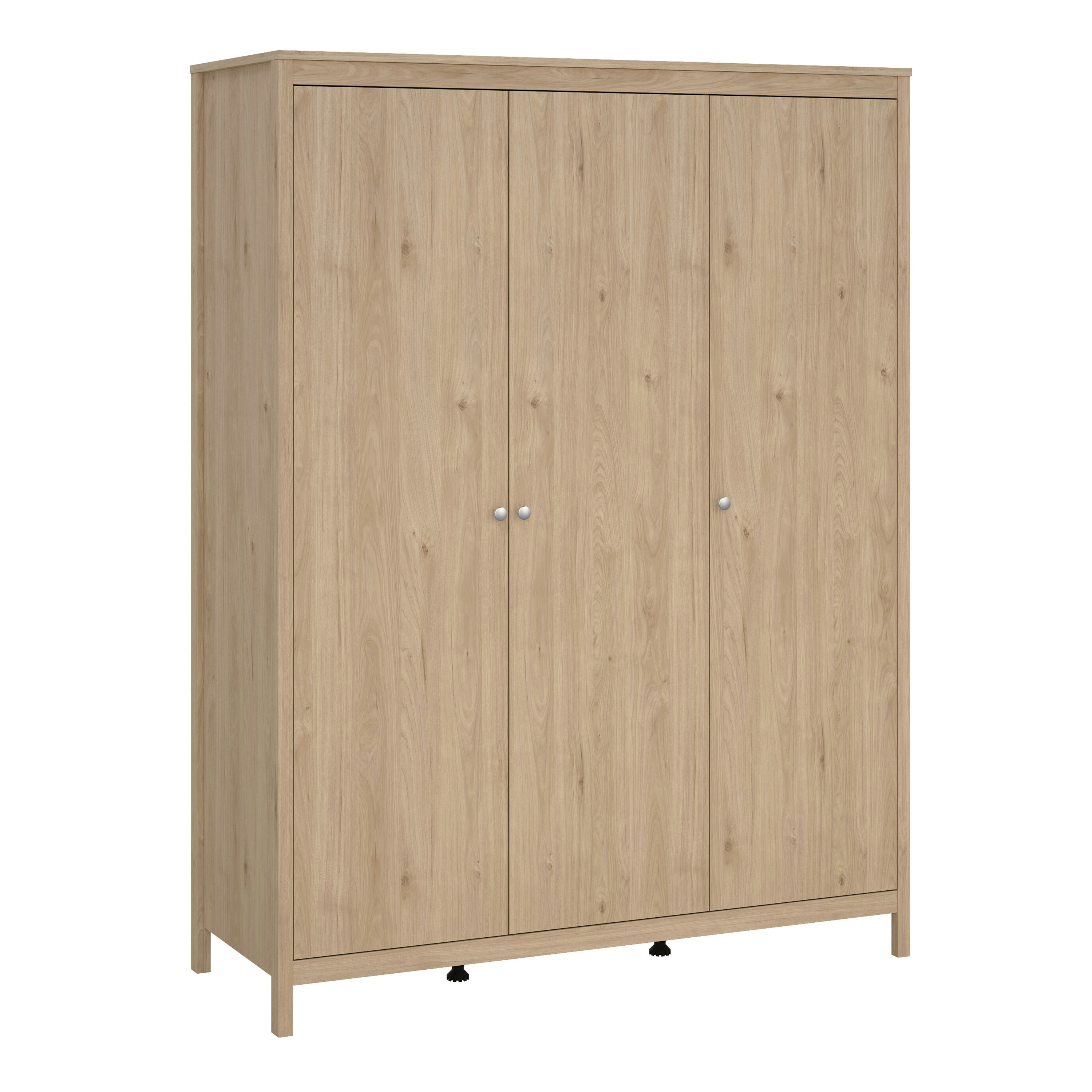 Furniture To Go Brown Madrid Wardrobe With 3 Doors In Jackson Hickory Oak - Malemine - 1