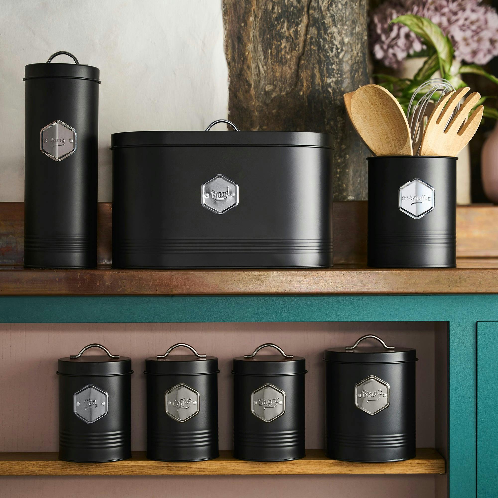 Cooks Professional 7 Piece Kitchen Storage Set | Black / Silver - Image 4