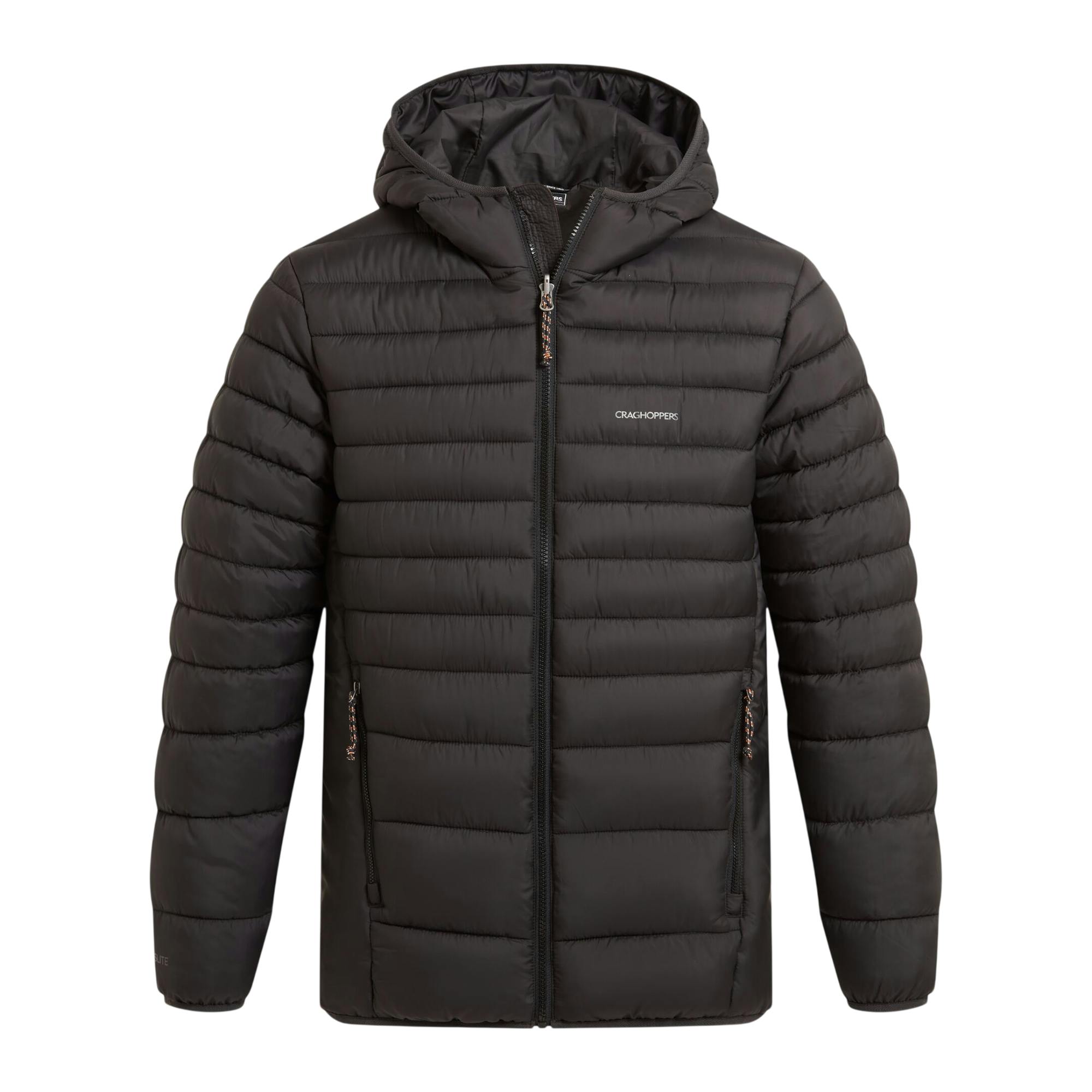 Craghoppers Men's Black Compresslite Ix Hooded Padded Jacket - L - 100% Recycled Polyester