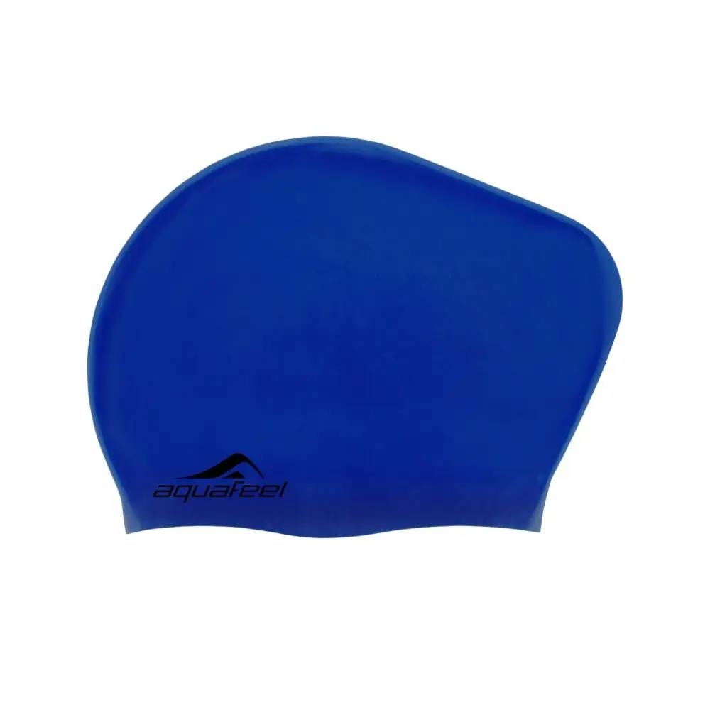 Aquafeel Blue Long Hair Adult Silicone Swim Cap - Midnight
