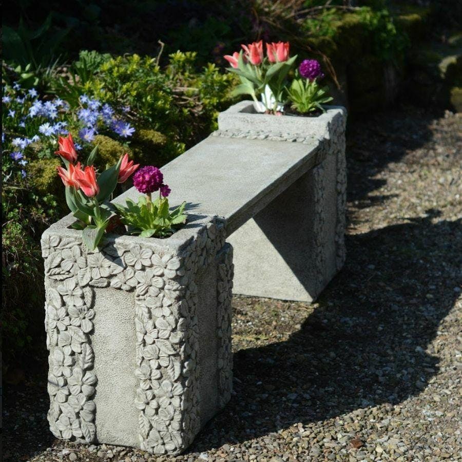 Osn Daisy Design Stone Cast Garden Bench