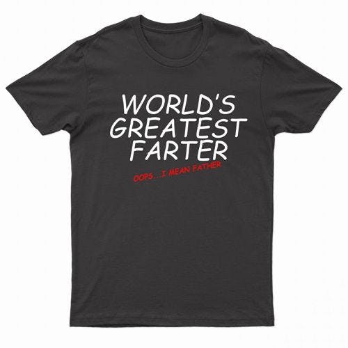 Coolandnew Black Father's Day 'Greatest Farter' T Shirt - M