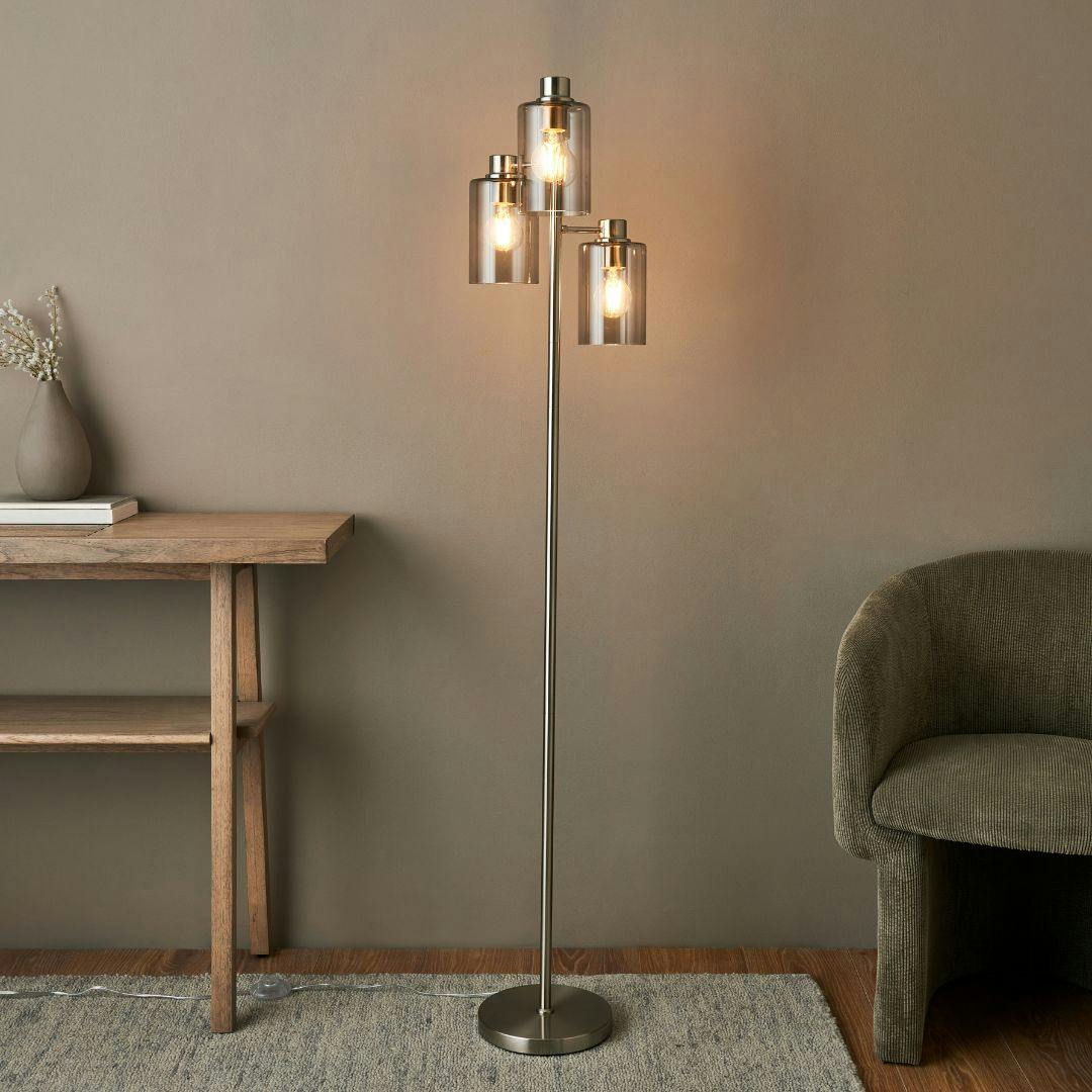 Pagazzi Lighting Light Pagazzi Ing Kingsholm 3 Satin Nickel Floor Lamp