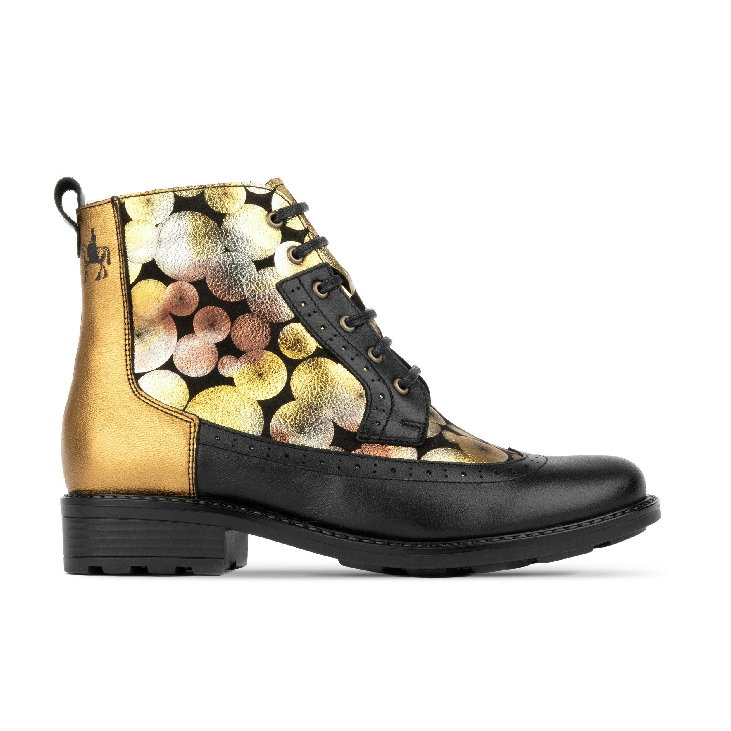 Embassy London Women's Black Milliner - Metallic - Leather Round Toe Ankle Boot With Wool Lining - Uk 11 / Eu 44 / Us 13