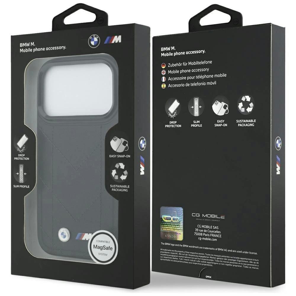 Bmw Black M Quilted Logo Case With Magsafe For Iphone 17 Pro 6.3" - Bmhmp17l25psechk
