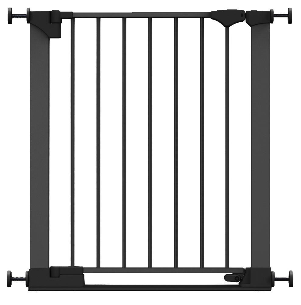 Safetots Black Safestep Gate, 68Cm - 75Cm, Extra Low Walkthrough, Pressure Fit Safety Gate, Baby Gate For Stairs And Doors - Metal - 68Cm -75Cm