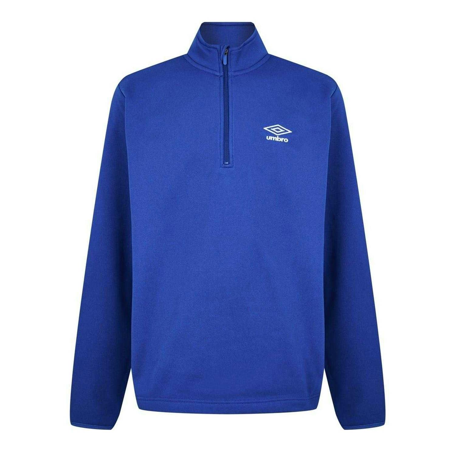 Umbro Men's Blue Club Essential Quarter Zip Regular Sweatshirt - Royal - Xxl - Royal - 100% Polyester
