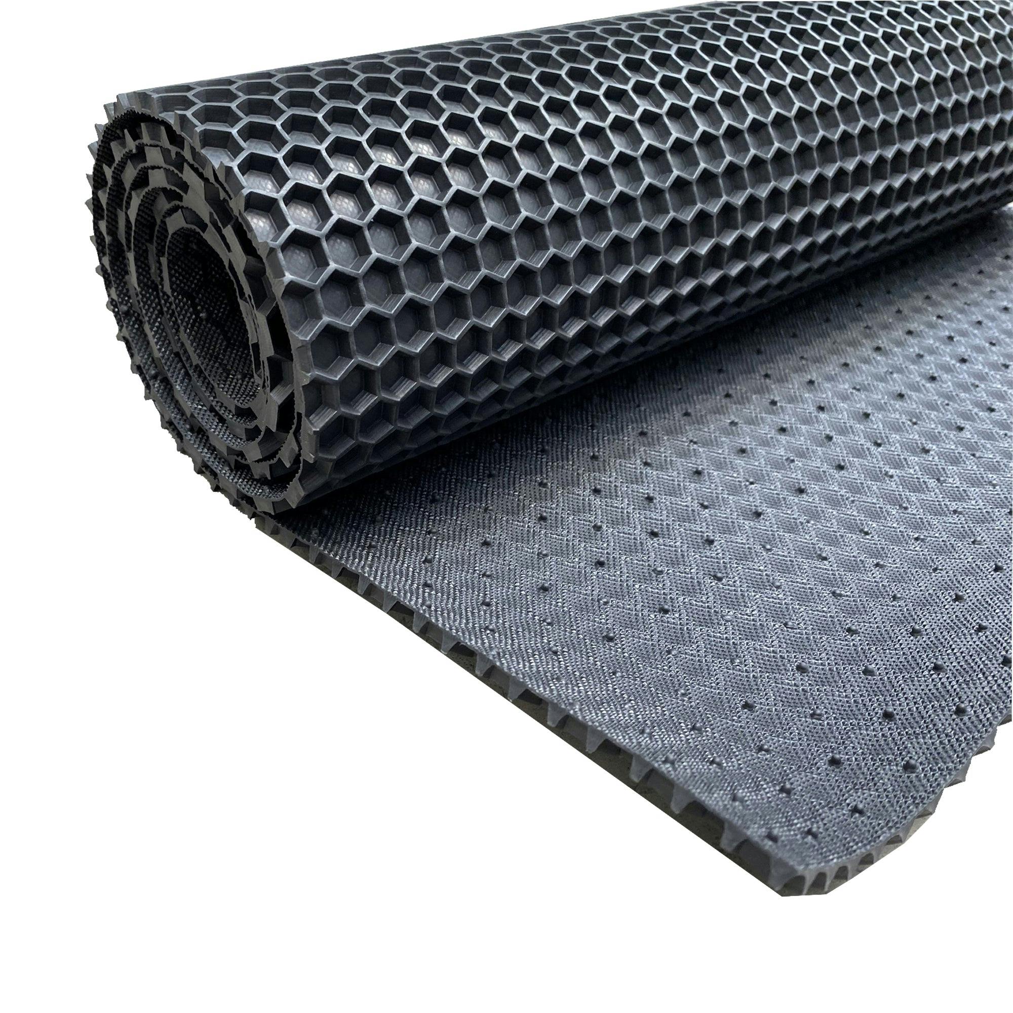 Rackhams Black Hex Pvc Rubber Mats - 1.5M Wide - Sold By The Metre