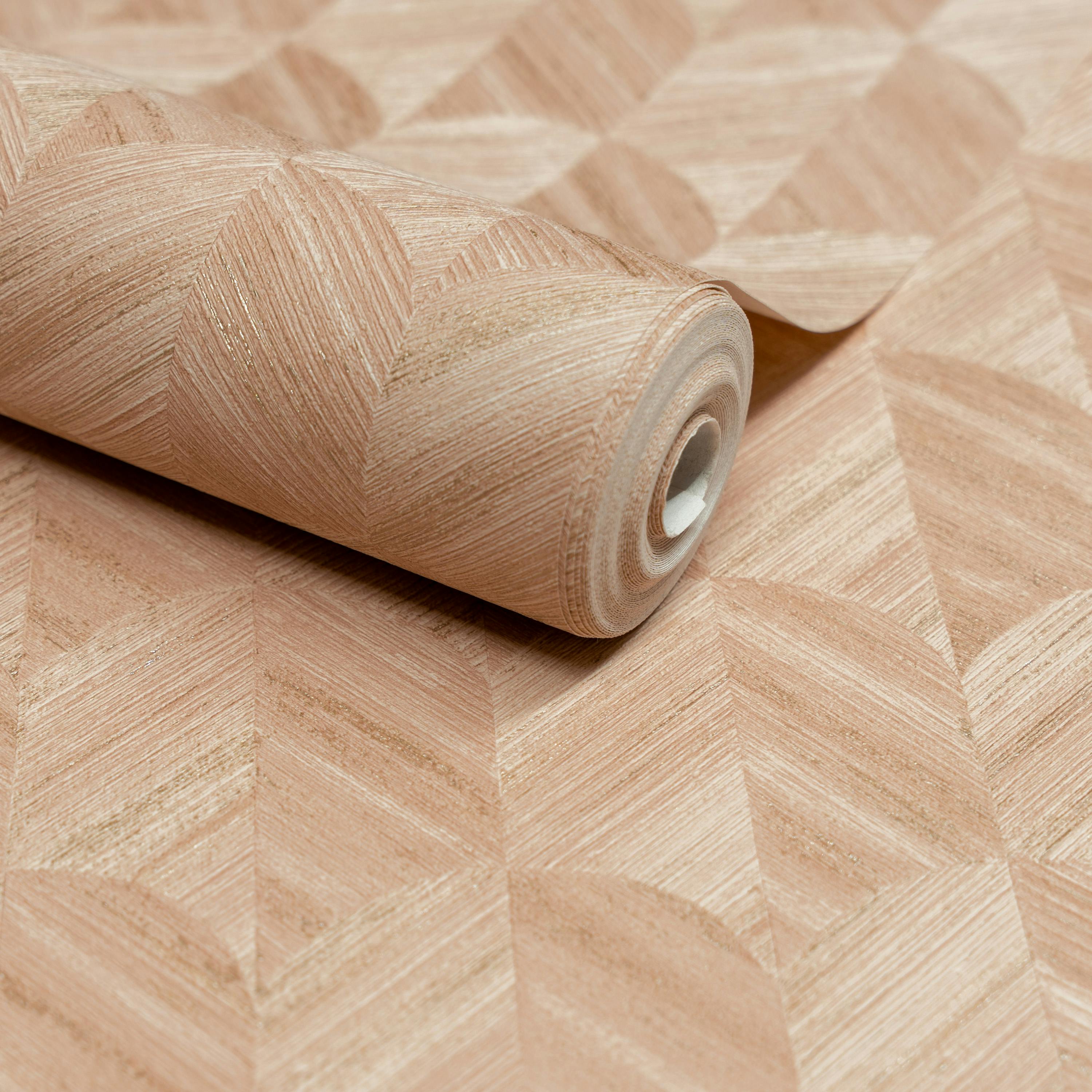 Grandeco Amber Boutique Art Deco Geo Luxury Weight Embossed Wallpaper, Plaster