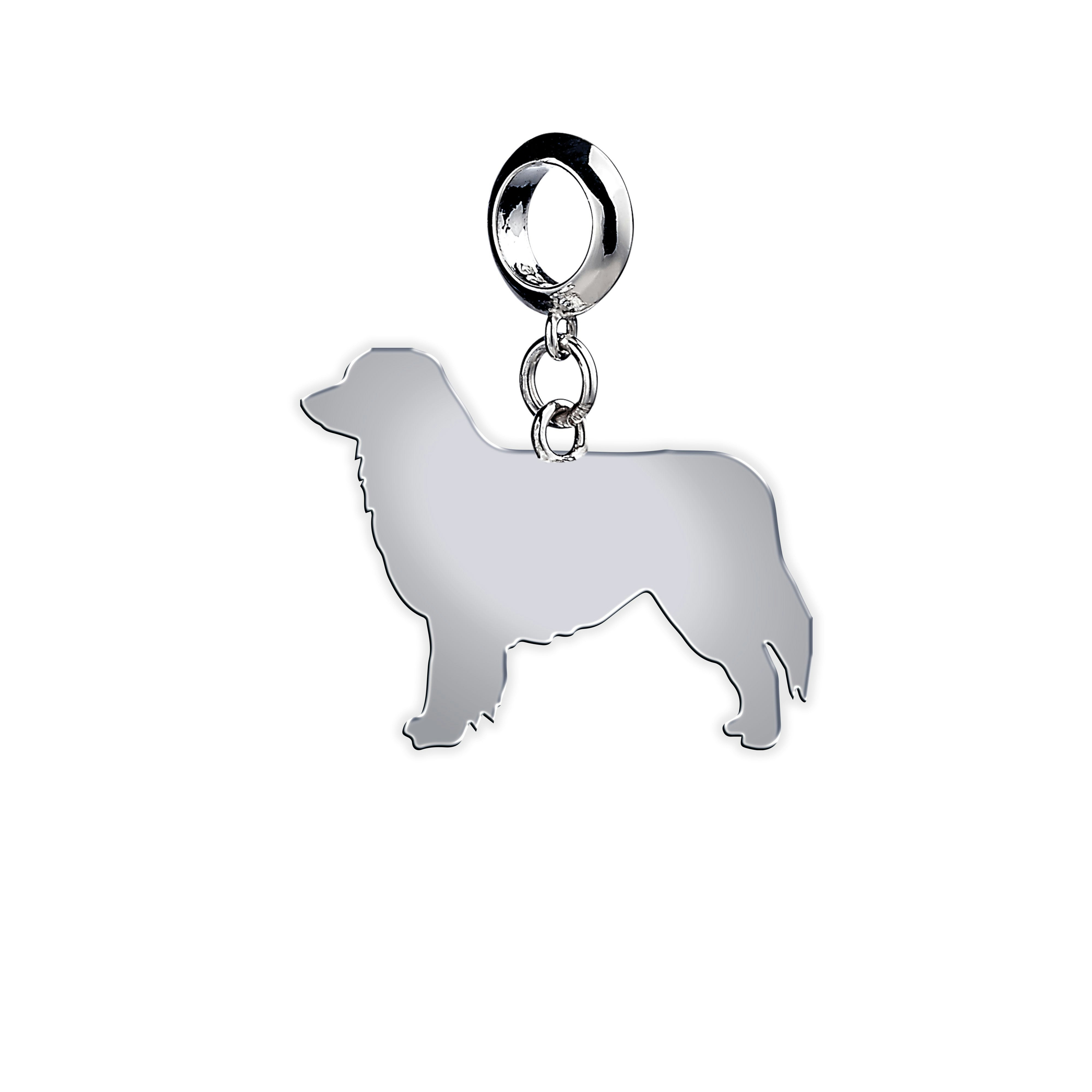 Mylee London Silver Australian Shepherd Silhouette Charm - Yes - Slider Charm