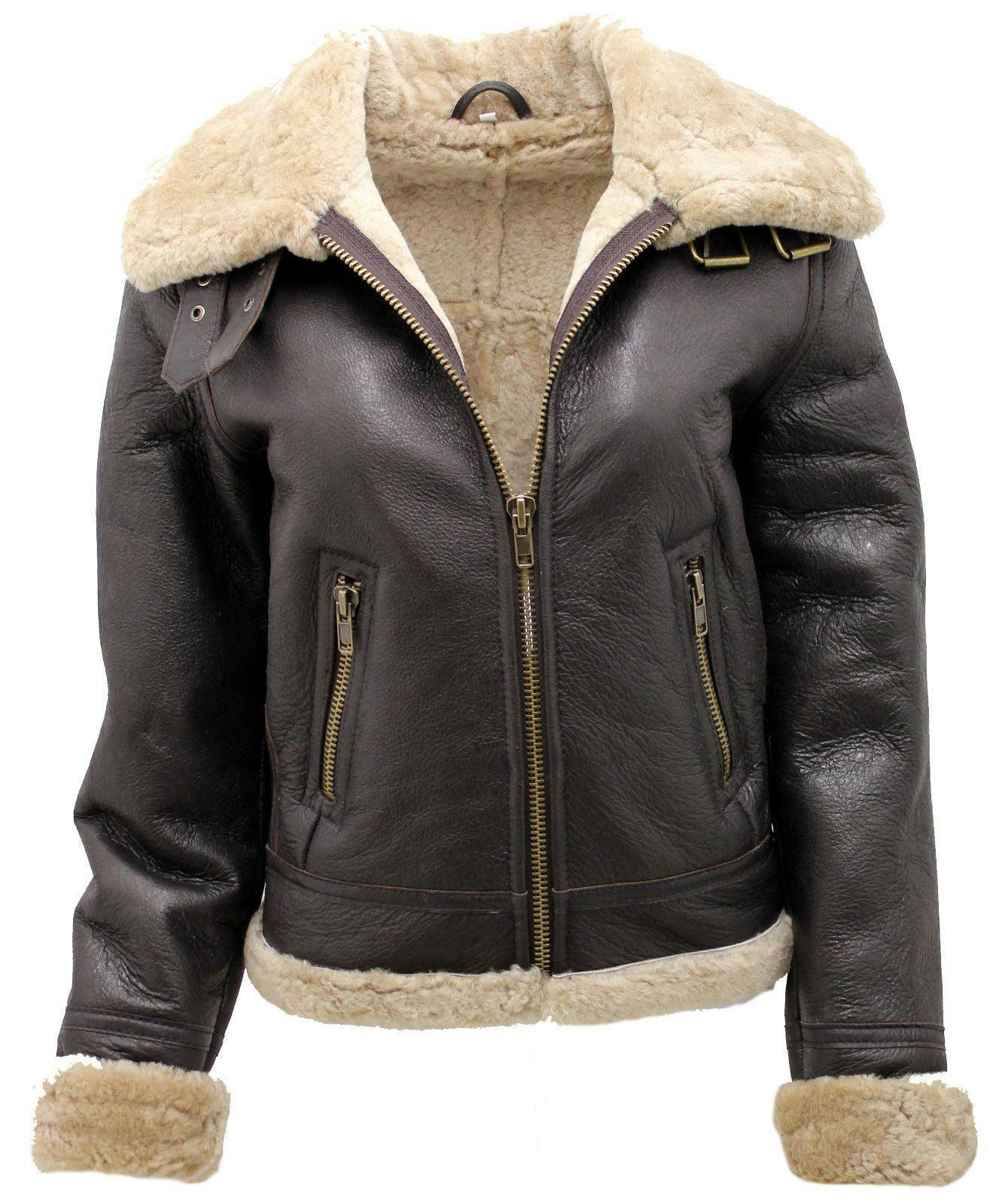 Infinity Leather Women's Brown B3 Sheepskin Leather Flying Jacket-Kayseri - Uk Xs/8 | Eu 34 | Us 4