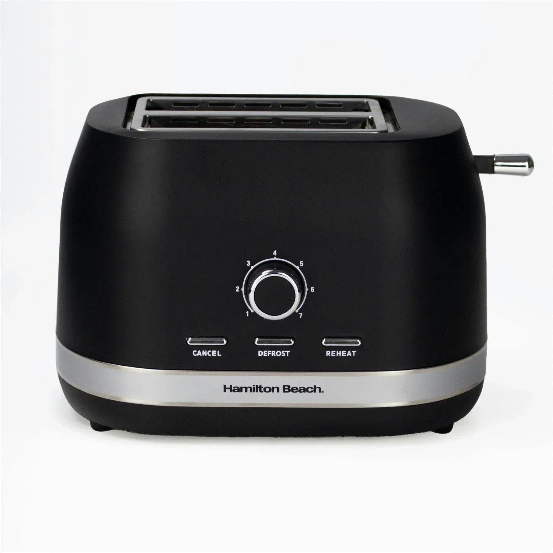 Hamilton Beach Toaster 2 Slice, Ella, 800W, Wide Slots, 7 Variable Browning Levels, Defrost, Cancel & Reheat Settings, Removable Crumb Tray, Integrated Cord Storage, Matte Black - HBT1322MB - Image 3