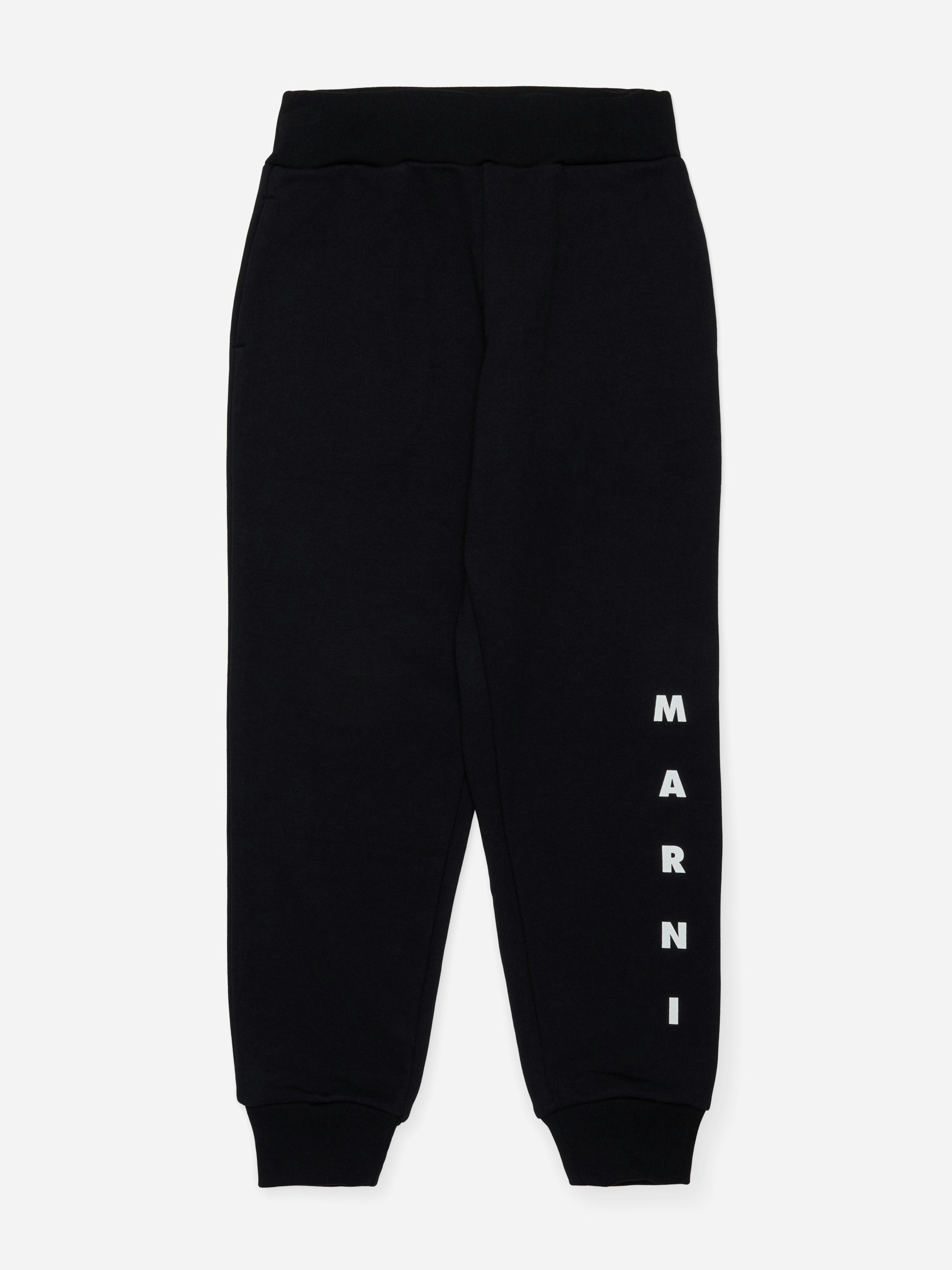 Marni Kids Unisex Kids Black Logo Joggers In - 12 Yrs