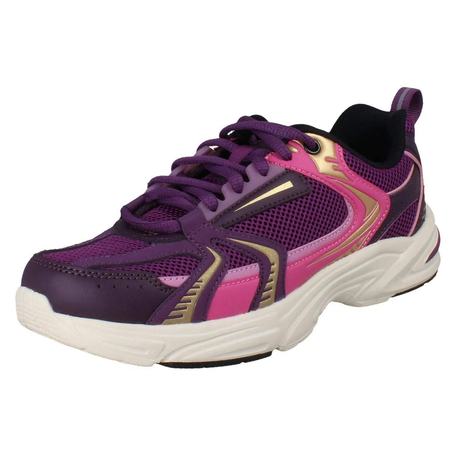 Clarks Purple Kids Sporty Trainers Crafton Move Y - Combination - Uk 3 Child