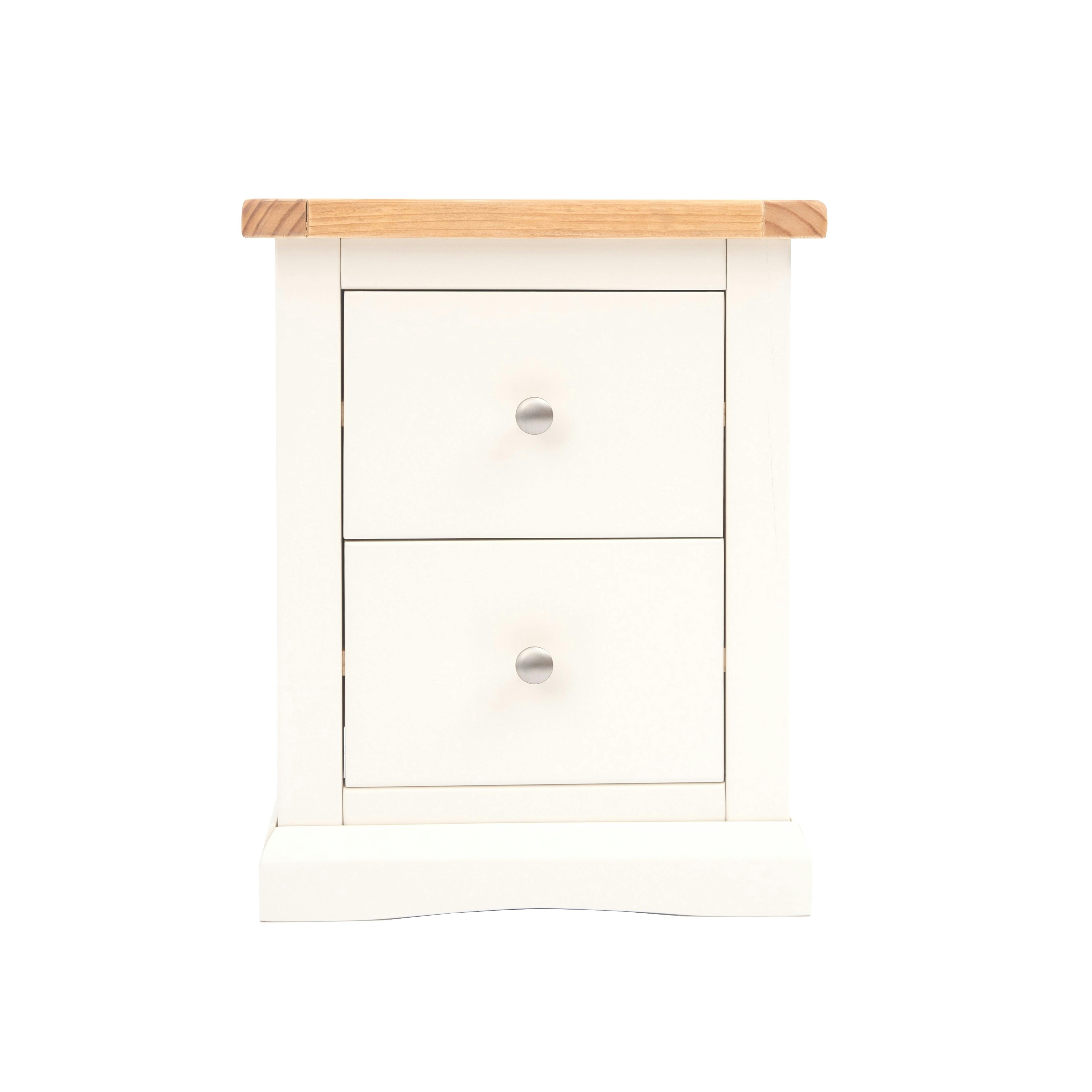 Rackhams White Castelli 2 Drawer Bedside Table - Off