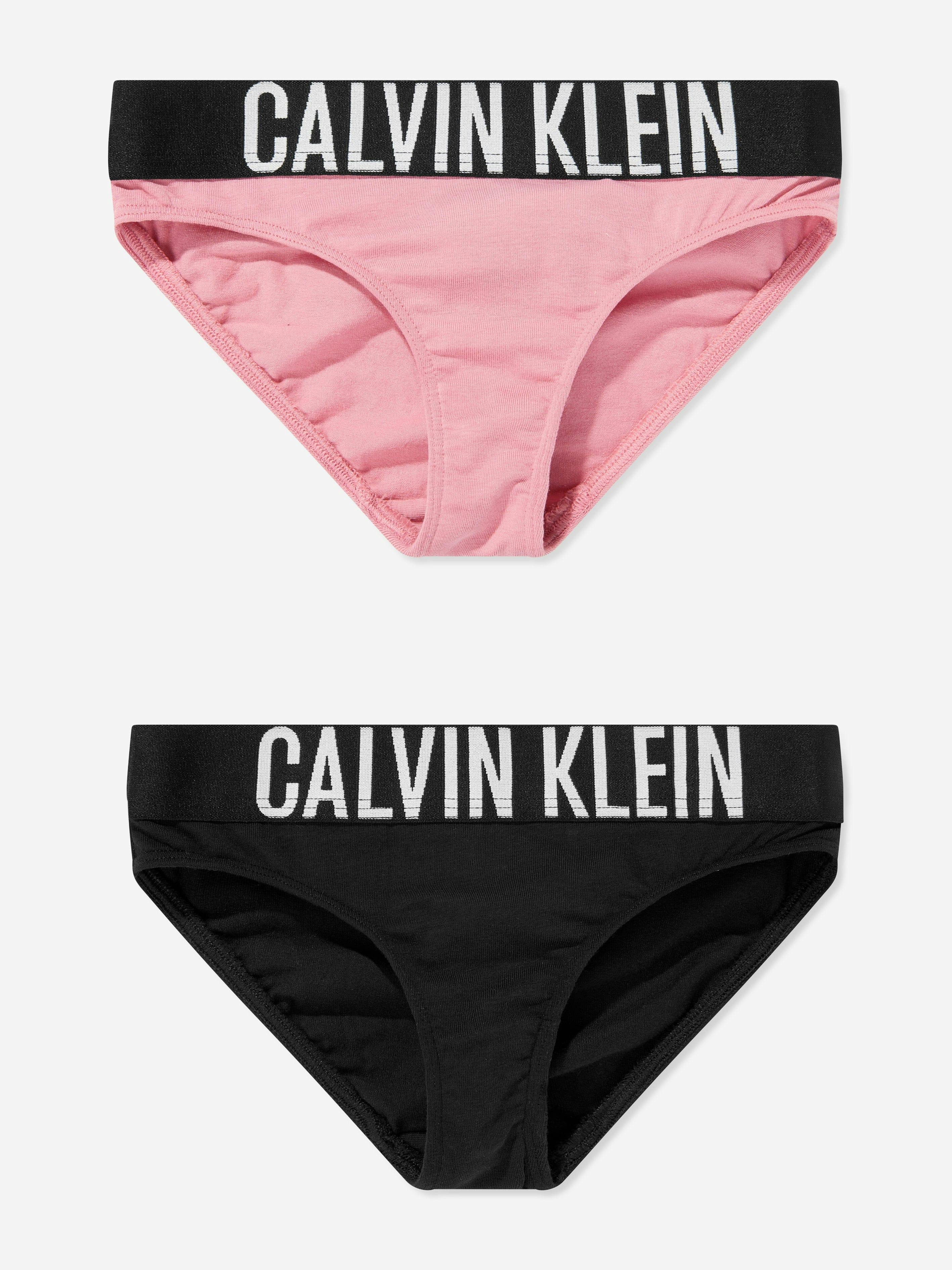 Calvin Klein Girls Pink 2 Pack Bikini Knickers Set In - 14 - 16 Yrs