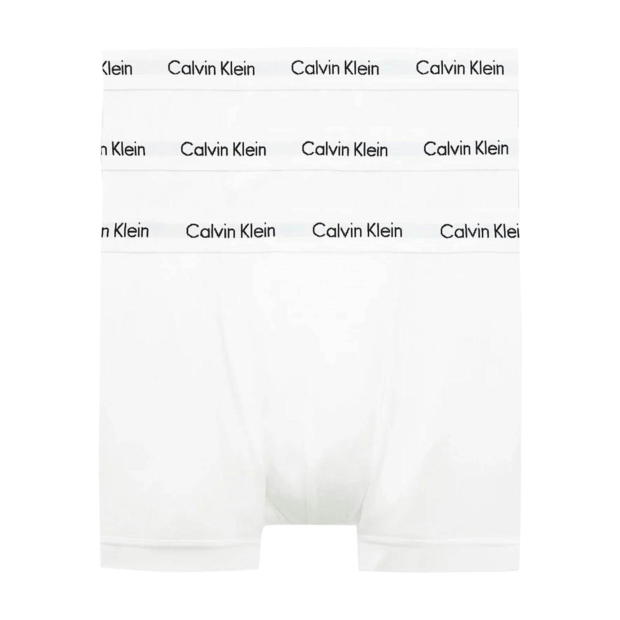 Calvin Klein White 3 Pack Cotton Stretch Trunks - /White/ - Large