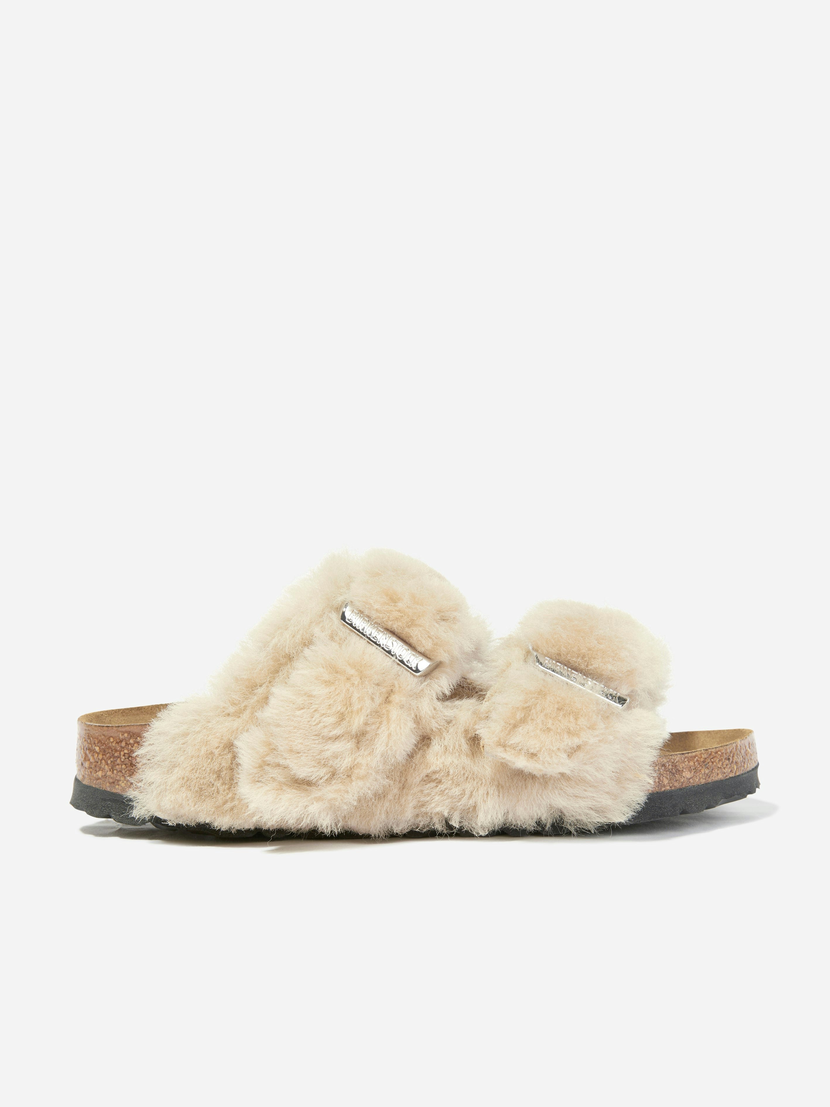 Birkenstock Beige Classic Arizona Shearling Sandals In - Eu 39 Uk 6