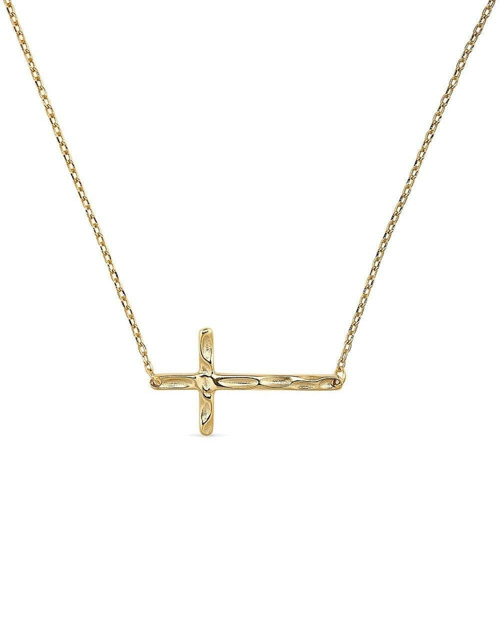 Elk & Bloom Gold Dainty 14K Cross Pendant Choker Necklace - No Thank You - Standard Length