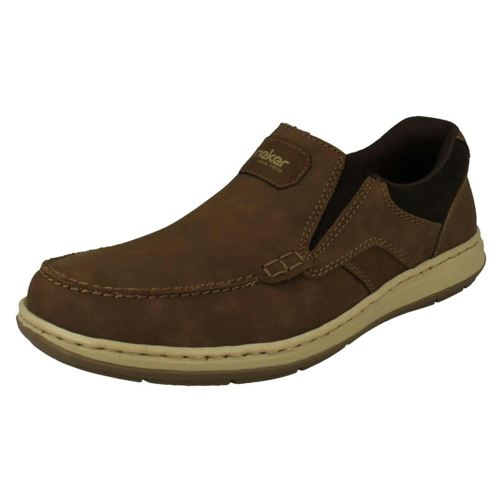 Rieker Men's Brown Extra Wide Fit Slip On Shoe 17368 - Uk 9