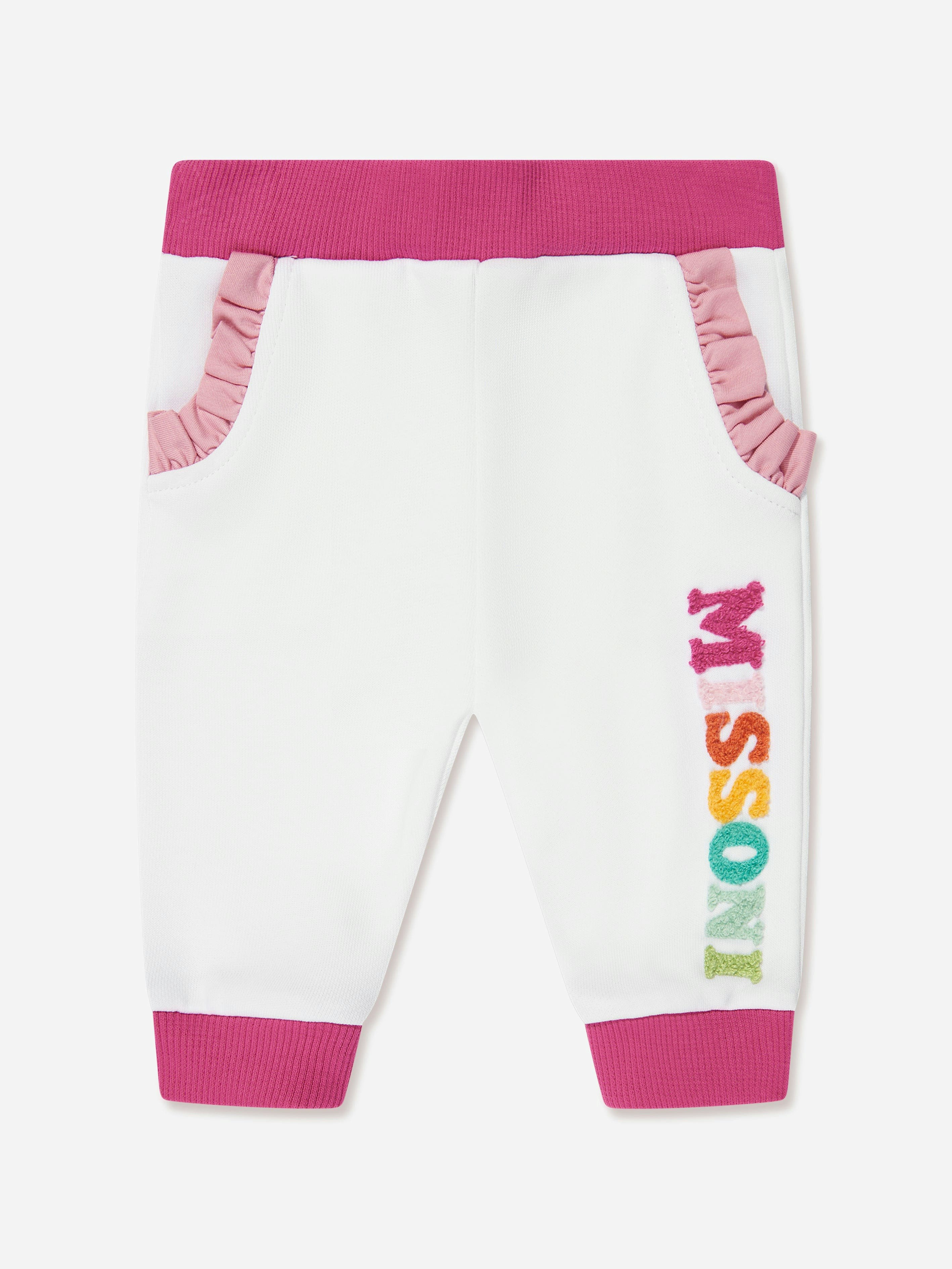Missoni Women's White Baby Girls Logo Frill Joggers In - 36 Mths