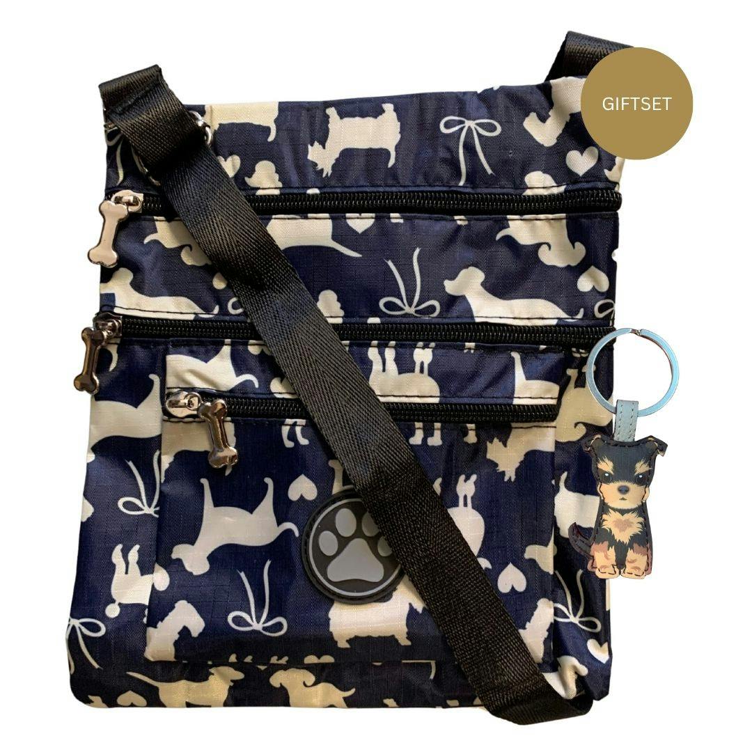Love Emvy Letterbox Gift Set – Dog Walking Bag & Leather Dog Keyring - Terrier