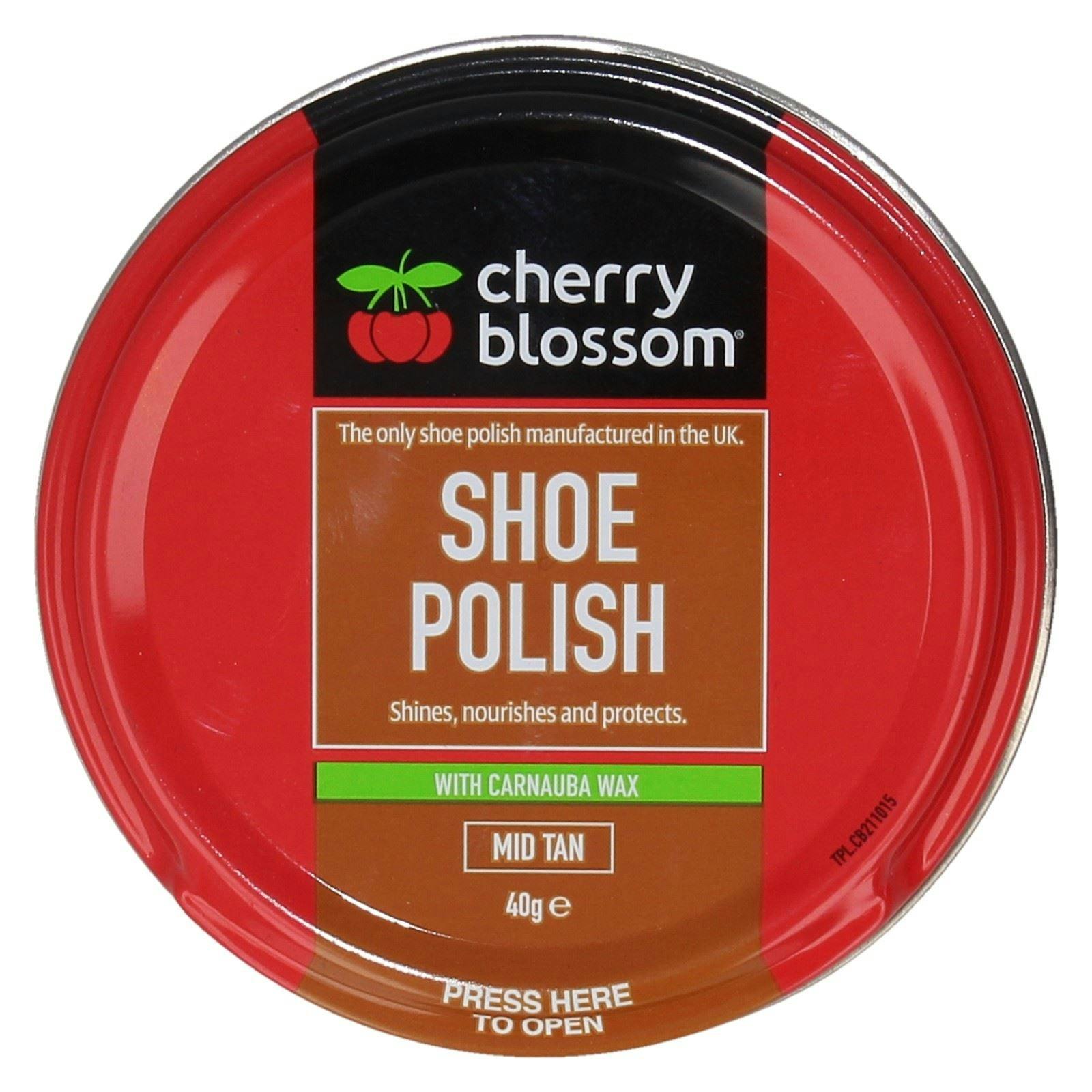 Cherry Blossom Brown Shoe Polish With Carnauba Wax - Mid Tan (Brown) - 40G