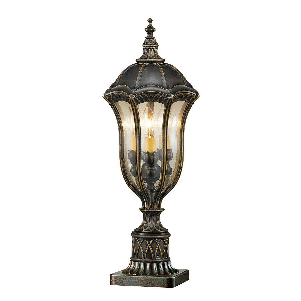 Rackhams Outdoor Ip44 Bulb Wall Ground Pedestal Walnut Led E14 60W Size 3
