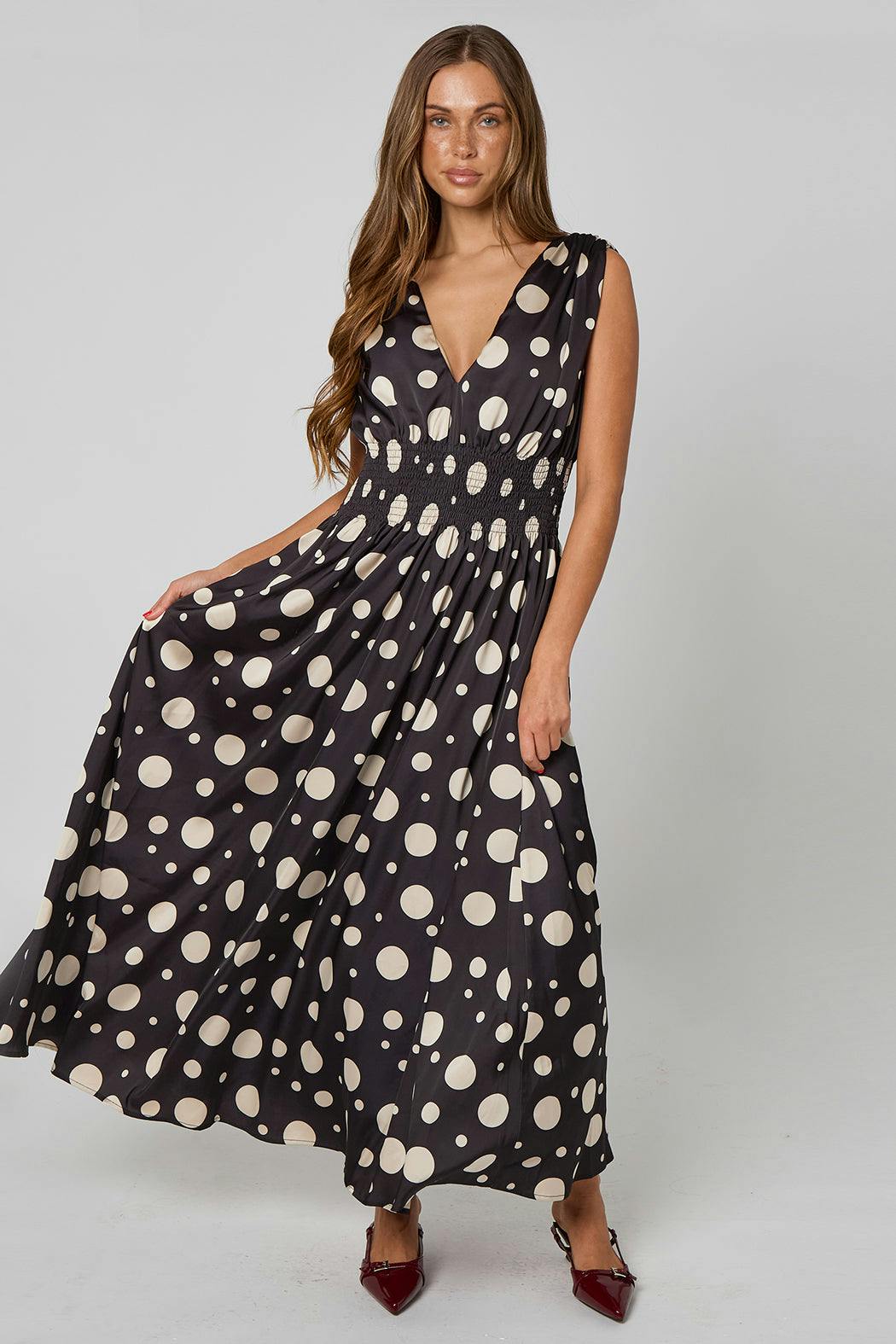 Urban Bliss Spot Elasticated Waist Maxi Dress - 14