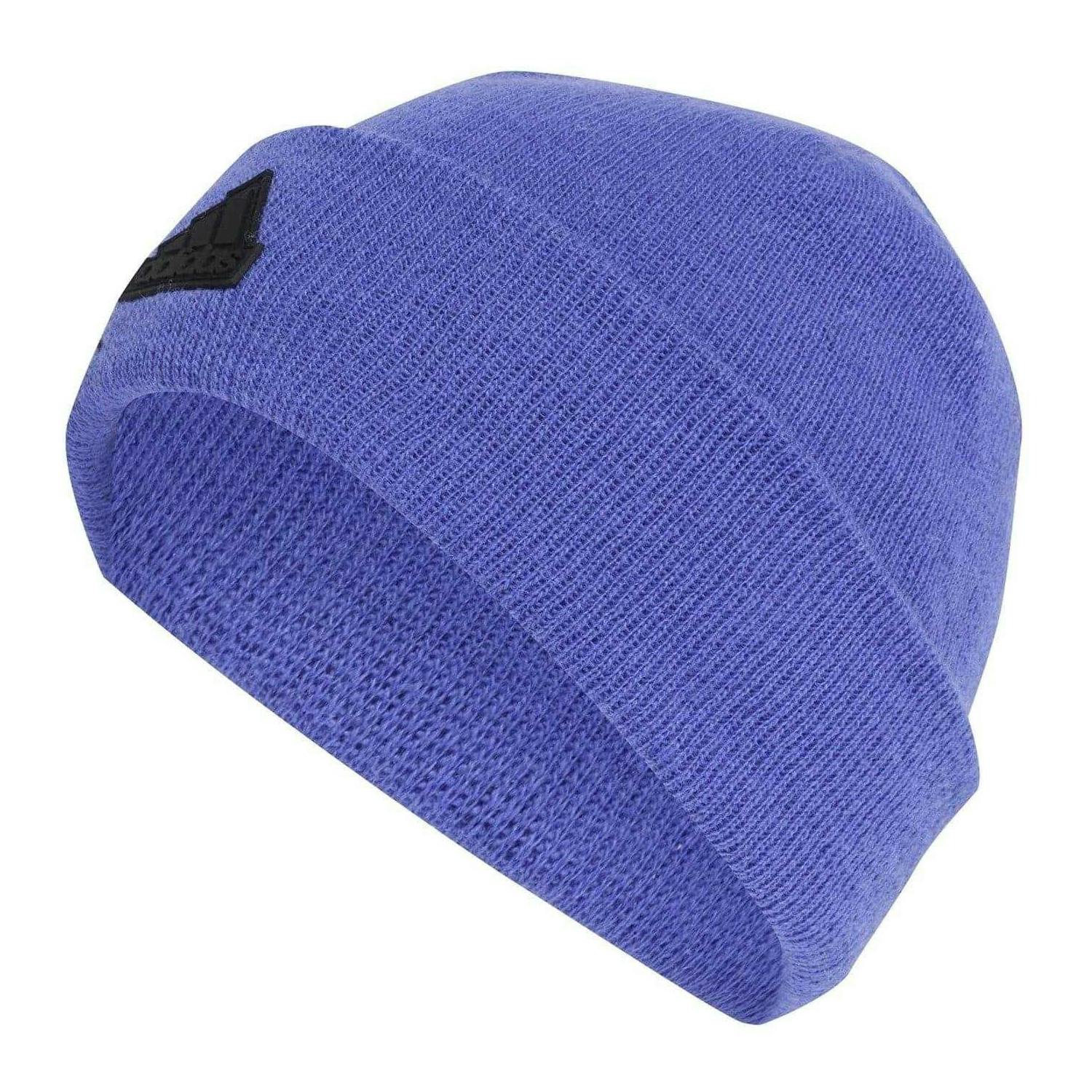 Adidas Men's Cobalt/Blue/Black Tec Bea Rubberised Logo Cold.rdy Beanie - / - One Size - / - 50% Polyester/50% Wool