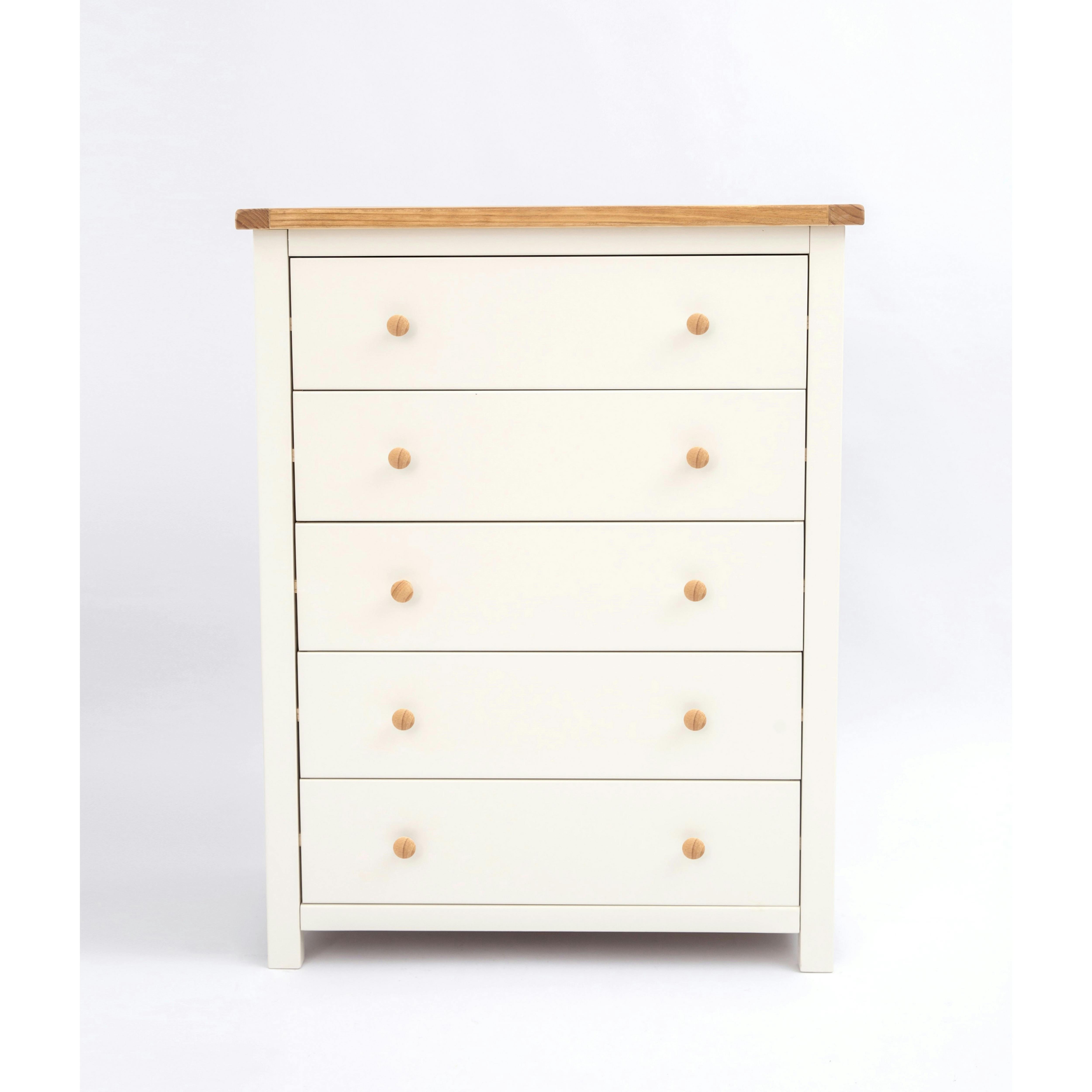 Cabinet Bits White Maggiori 5 Drawer Chest Of Drawers Wood Knob - Off