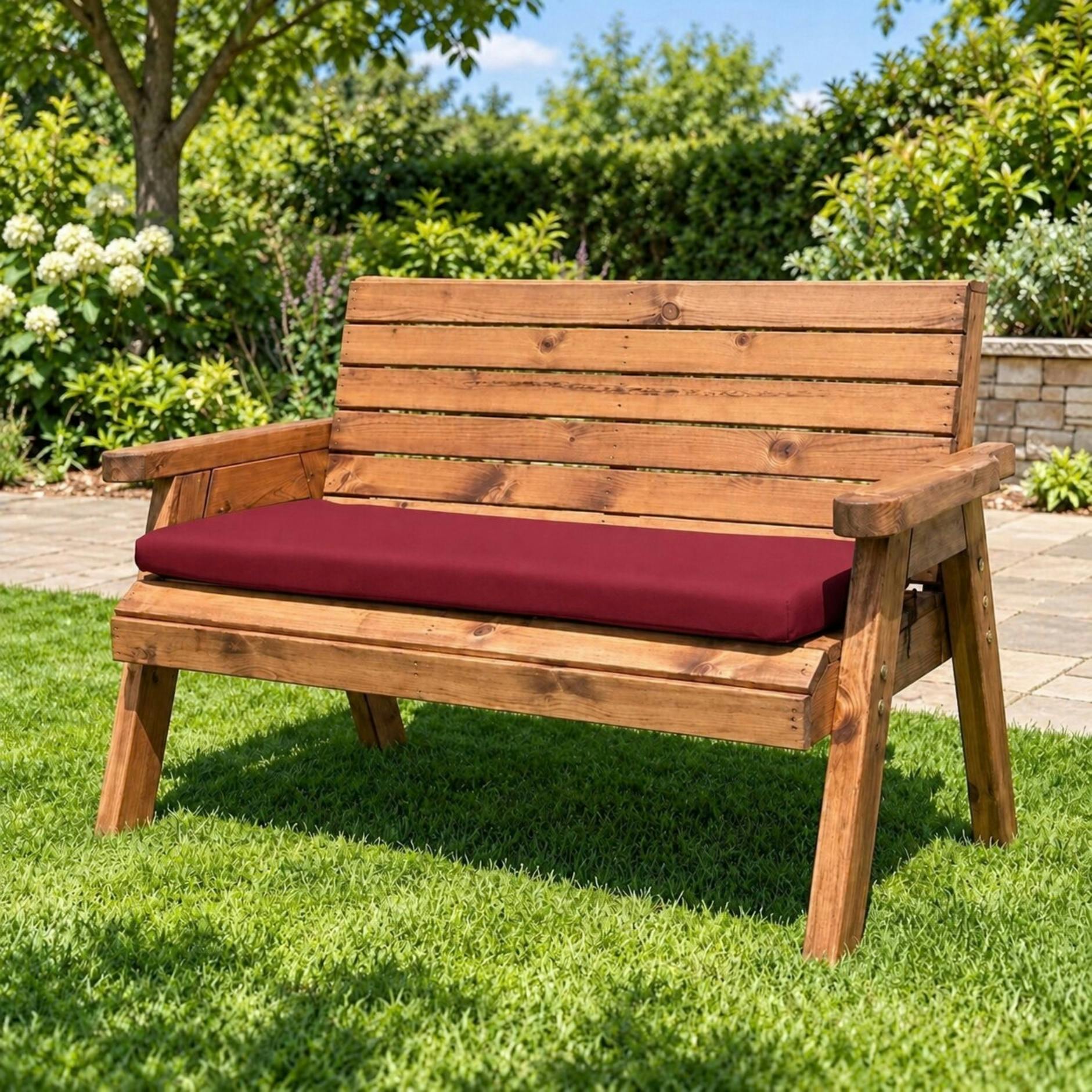 B&Q -  Charles Taylor Burgundy Waterproof Three Seater Base Cushion For Wooden Furniture - Image 3