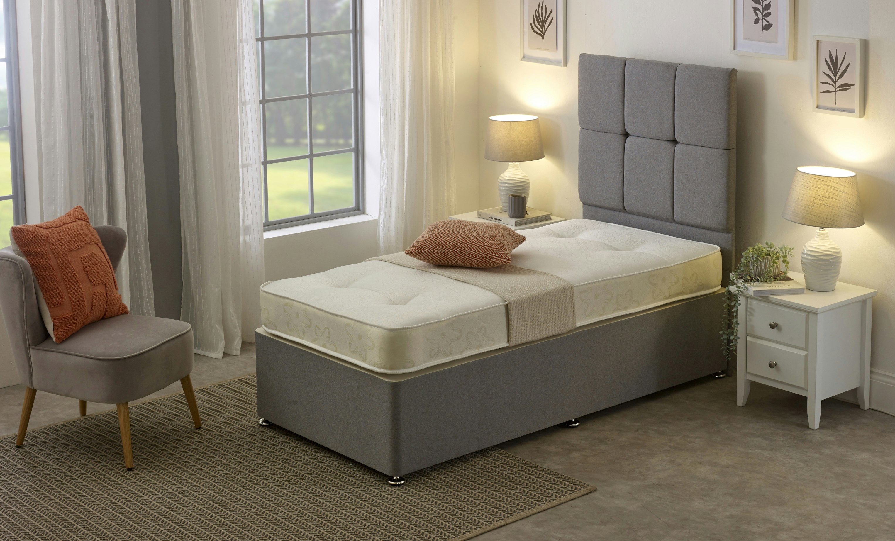 Rackhams Gold Damask Tufted Mattress - 17Cm Deep, Dual-Sided Comfort - 1 - European Single Mattress (90Cm X 200Cm)