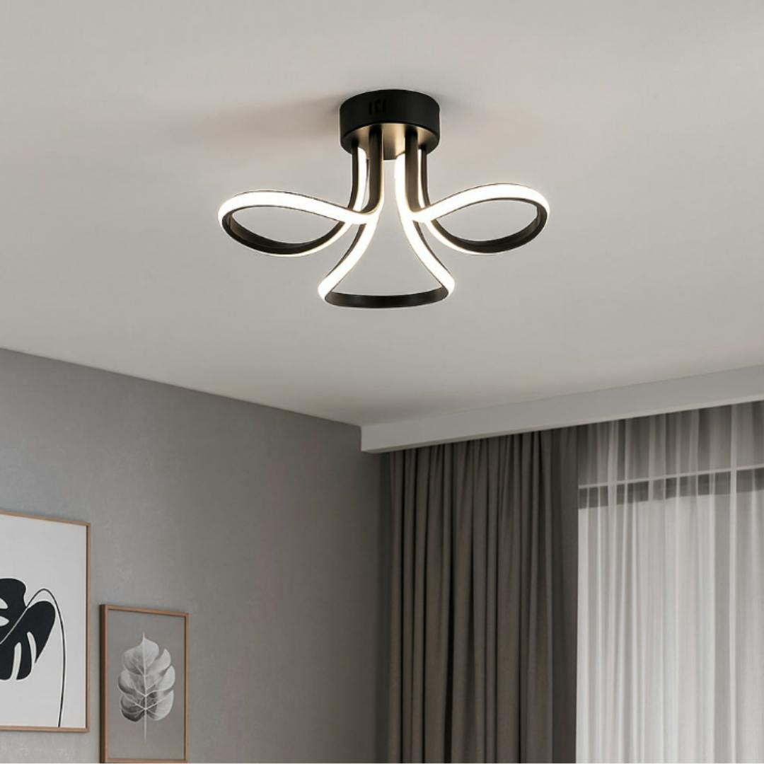 Pagazzi Lighting Light/Black Pagazzi Ing Yara 3 Led Semi Flush Ceiling