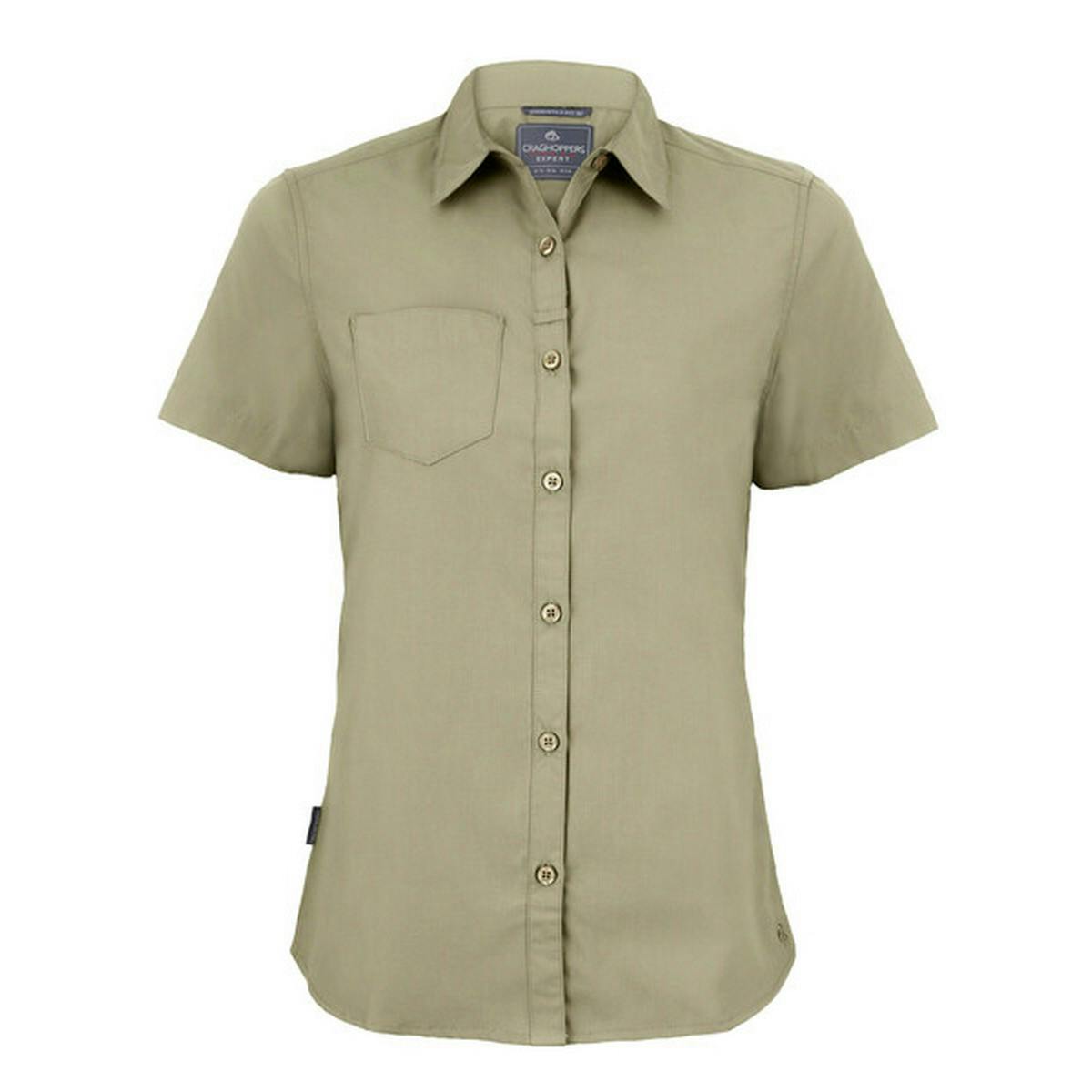Craghoppers Women's Expert Kiwi Short-Sleeved Shirt - Pebble - 18 Uk - Pebble - 65% Polyester/35% Cotton